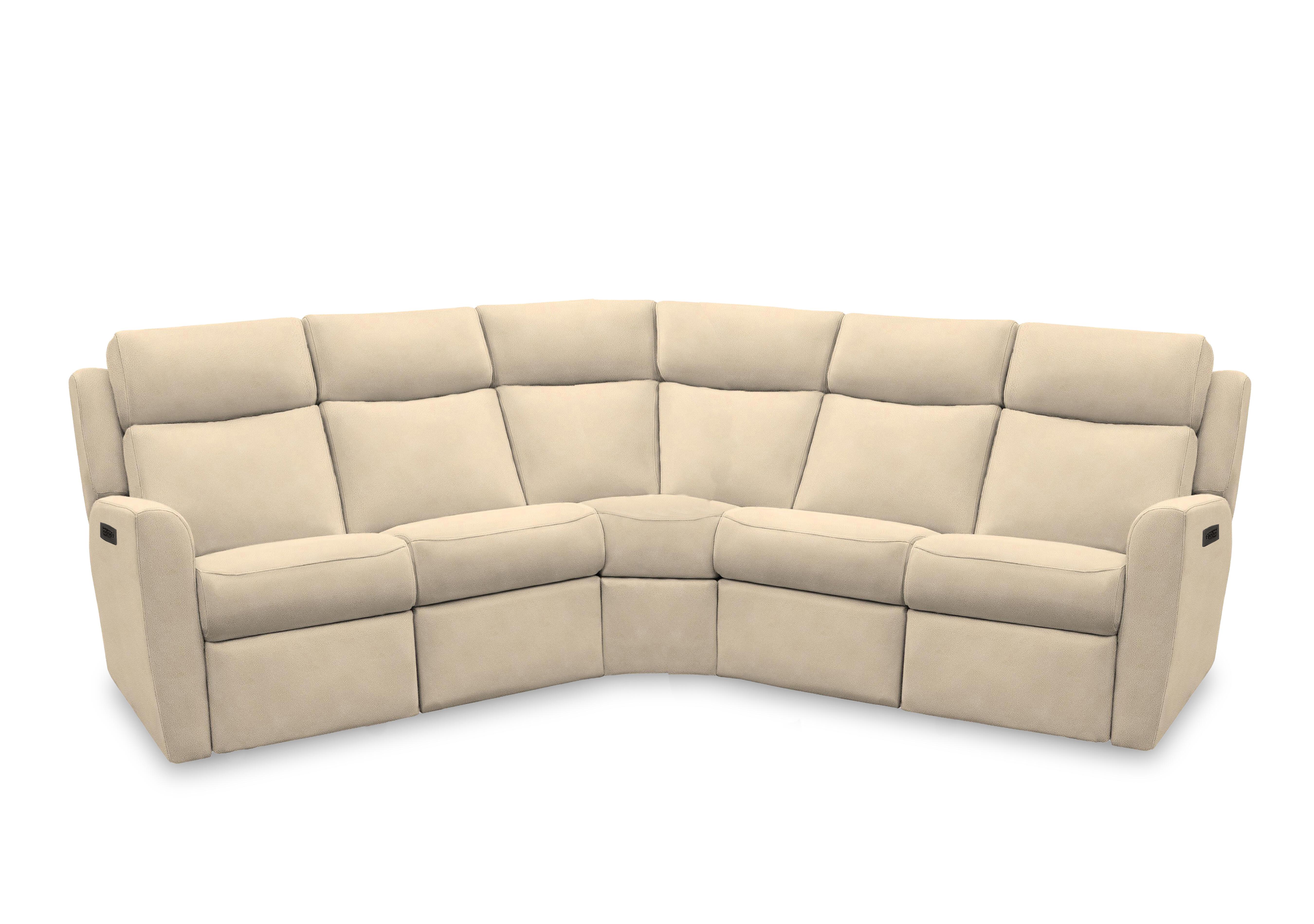 Wren Large Fabric Power Recliner Corner Sofa with Power Headrests and Power Lumbar in A122 Stingray Linen on Furniture Village