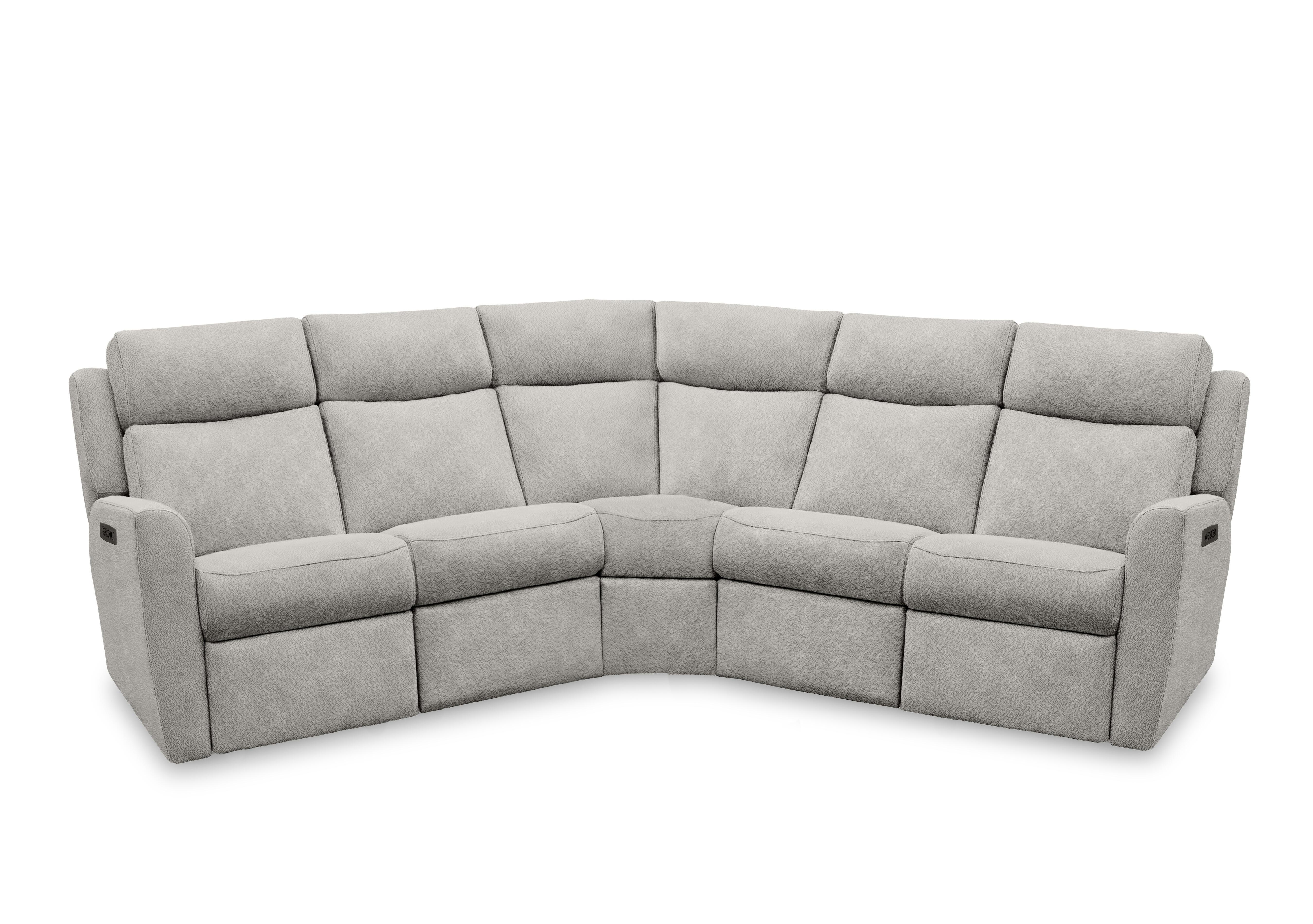 Wren Large Fabric Power Recliner Corner Sofa with Power Headrests and Power Lumbar in A123 Stingray Platinum on Furniture Village