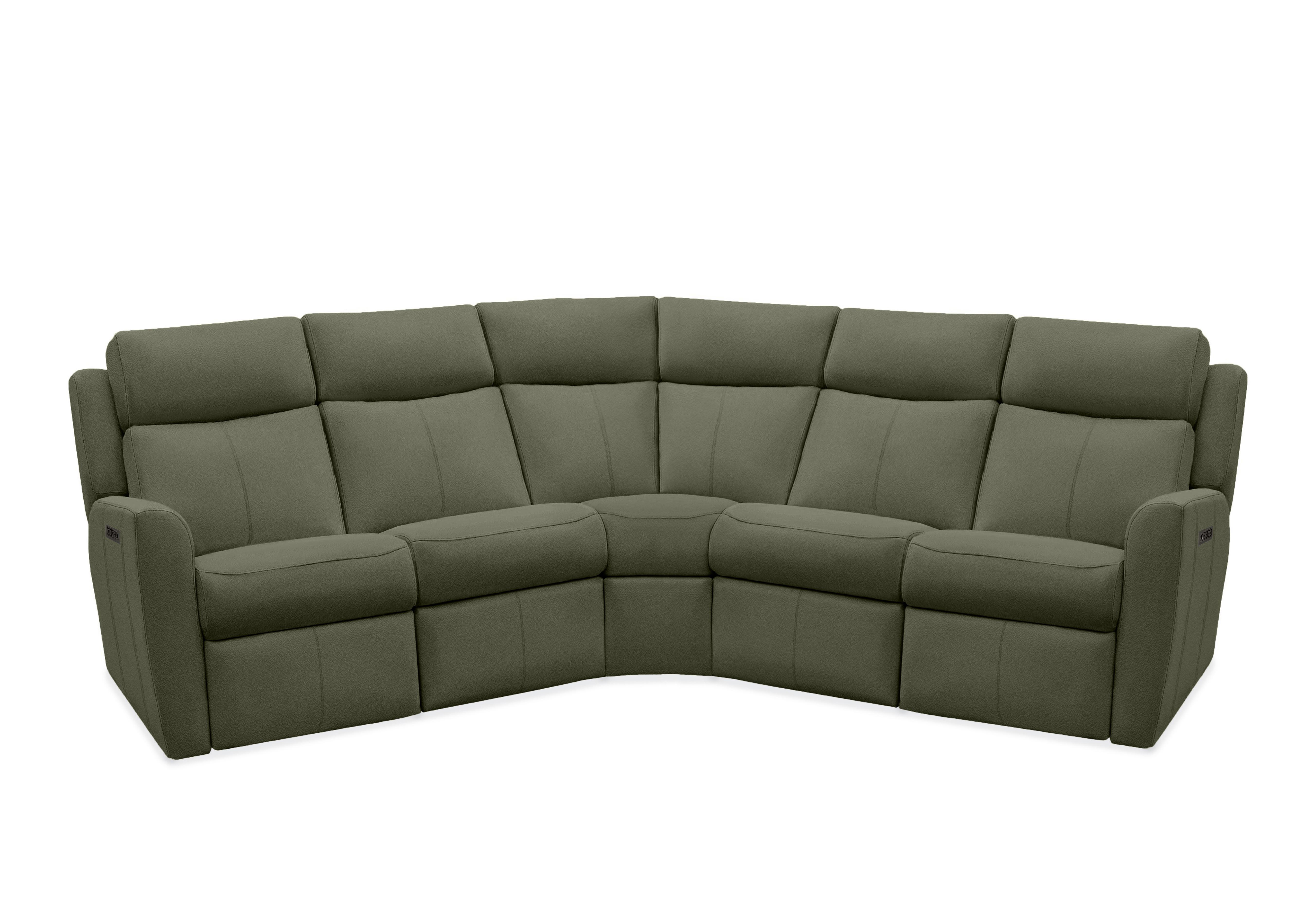 Wren Large Leather Power Recliner Corner Sofa with Power Headrests and Power Lumbar in H008 Durham Steel on Furniture Village