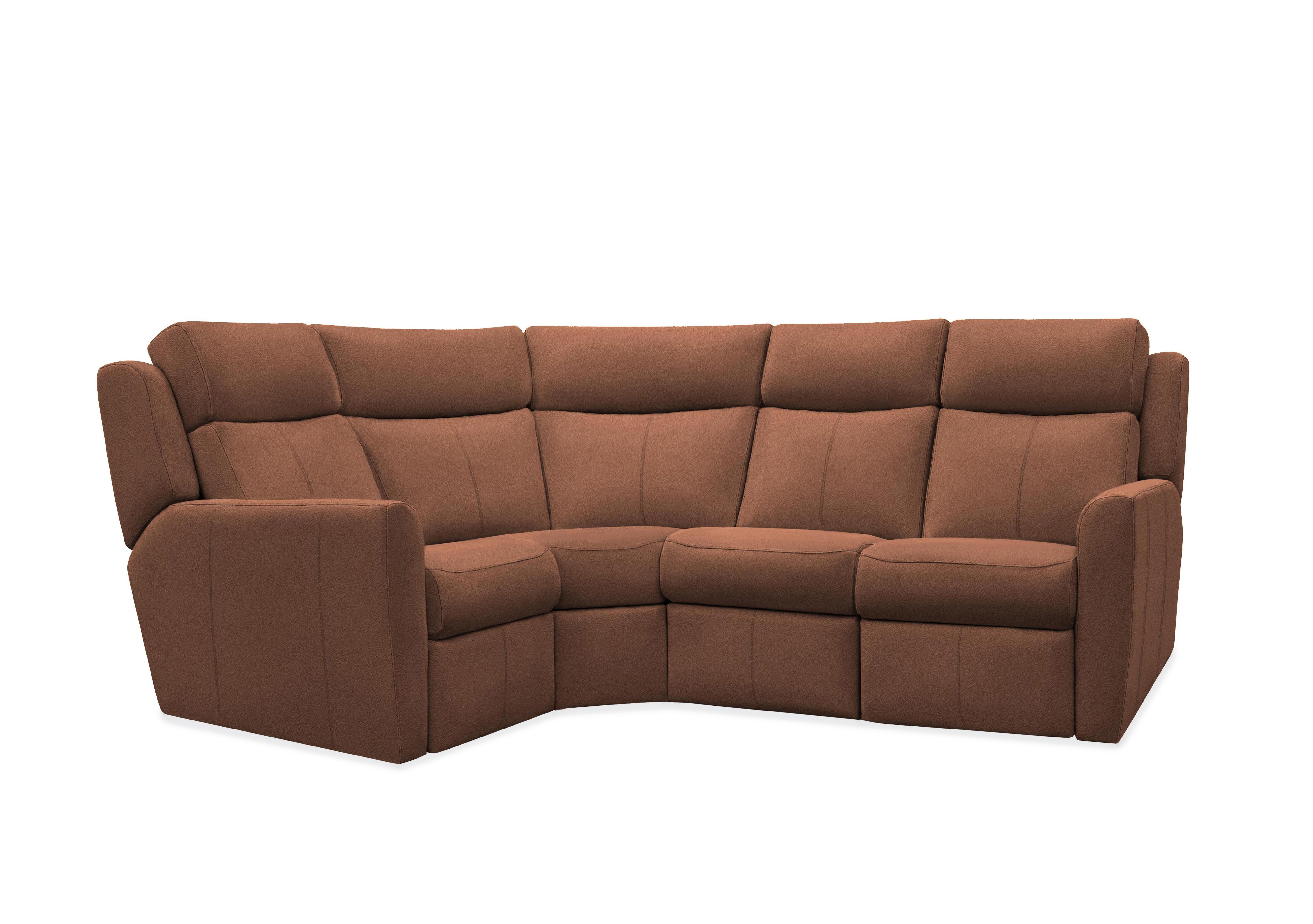 Wren Small Leather Corner Sofa in L848 Cambridge Conker on Furniture Village