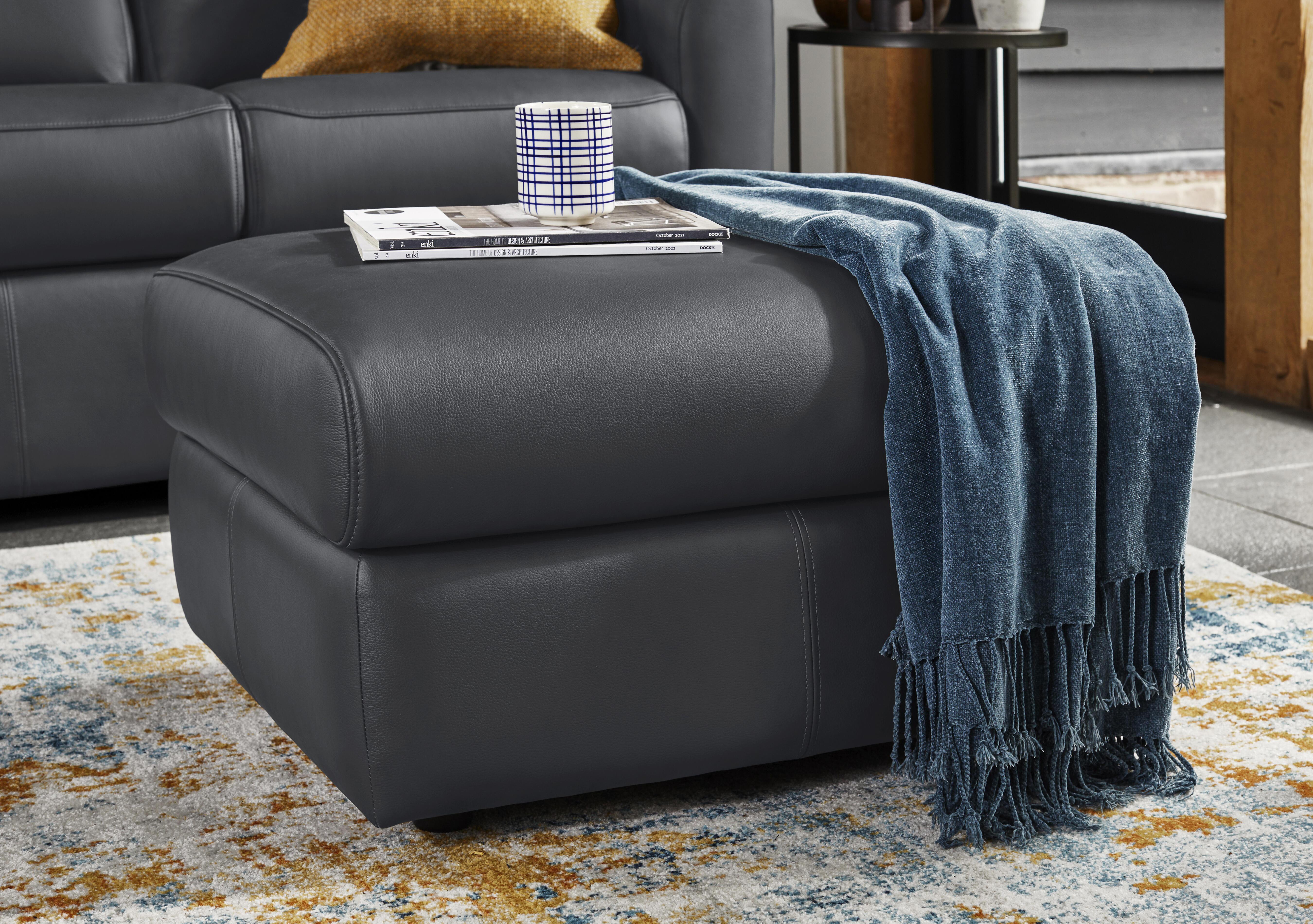 Wren Leather Storage Footstool in  on Furniture Village