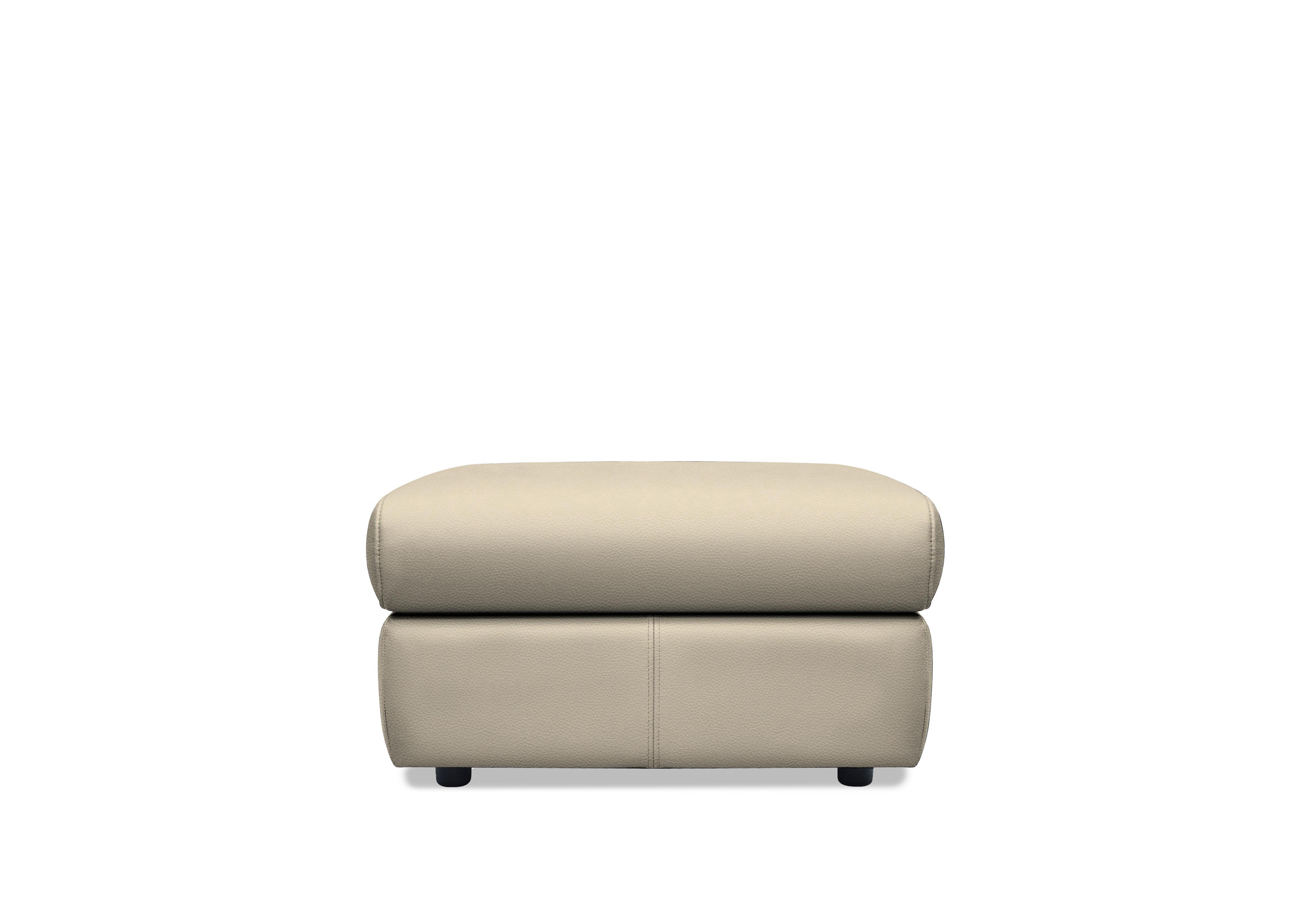 Wren Leather Storage Footstool in H001 Oxford Mushroom on Furniture Village