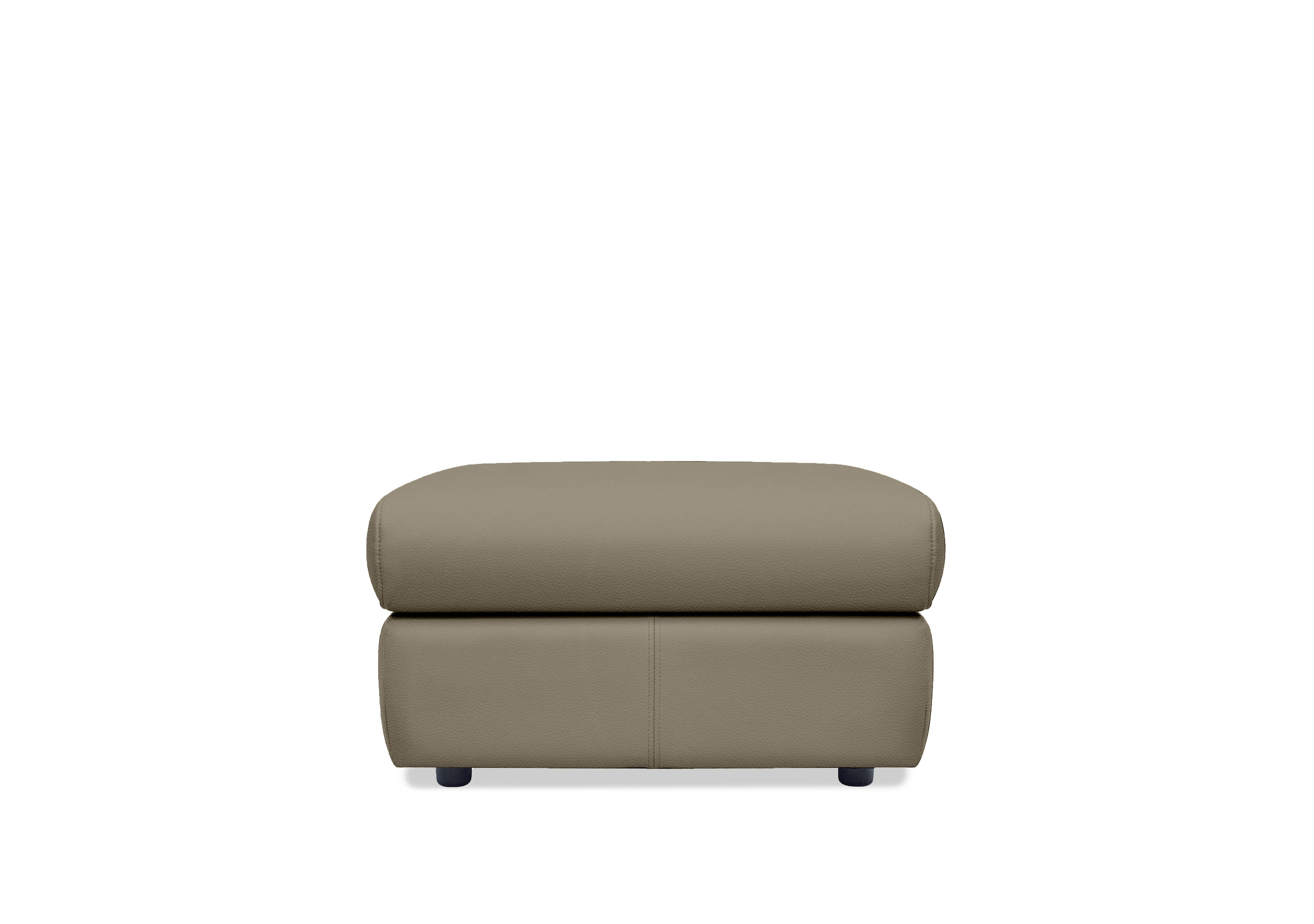Wren Leather Storage Footstool in H009 Durham Mushroom on Furniture Village
