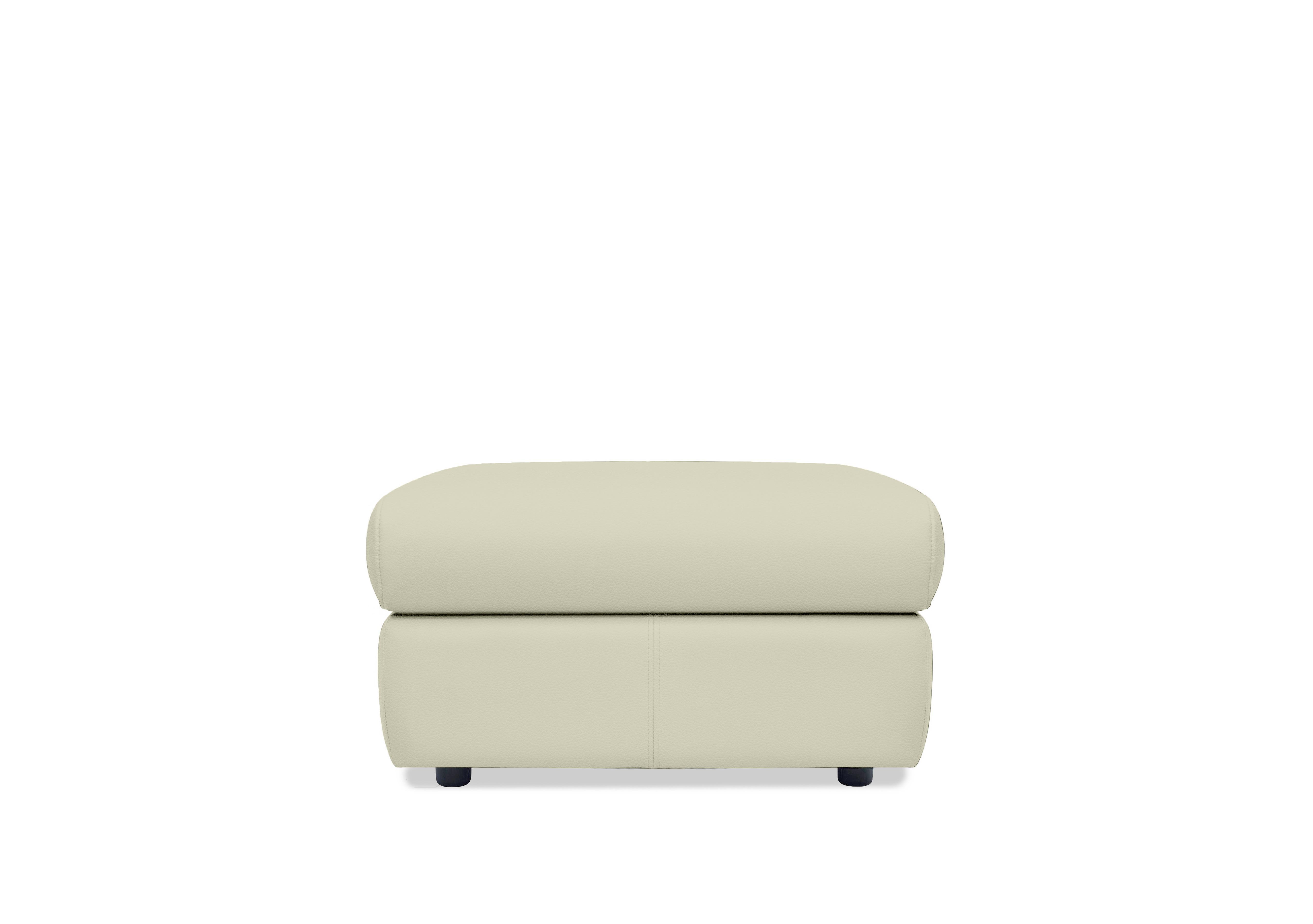 Wren Leather Storage Footstool in L840 Cambridge Chalk on Furniture Village