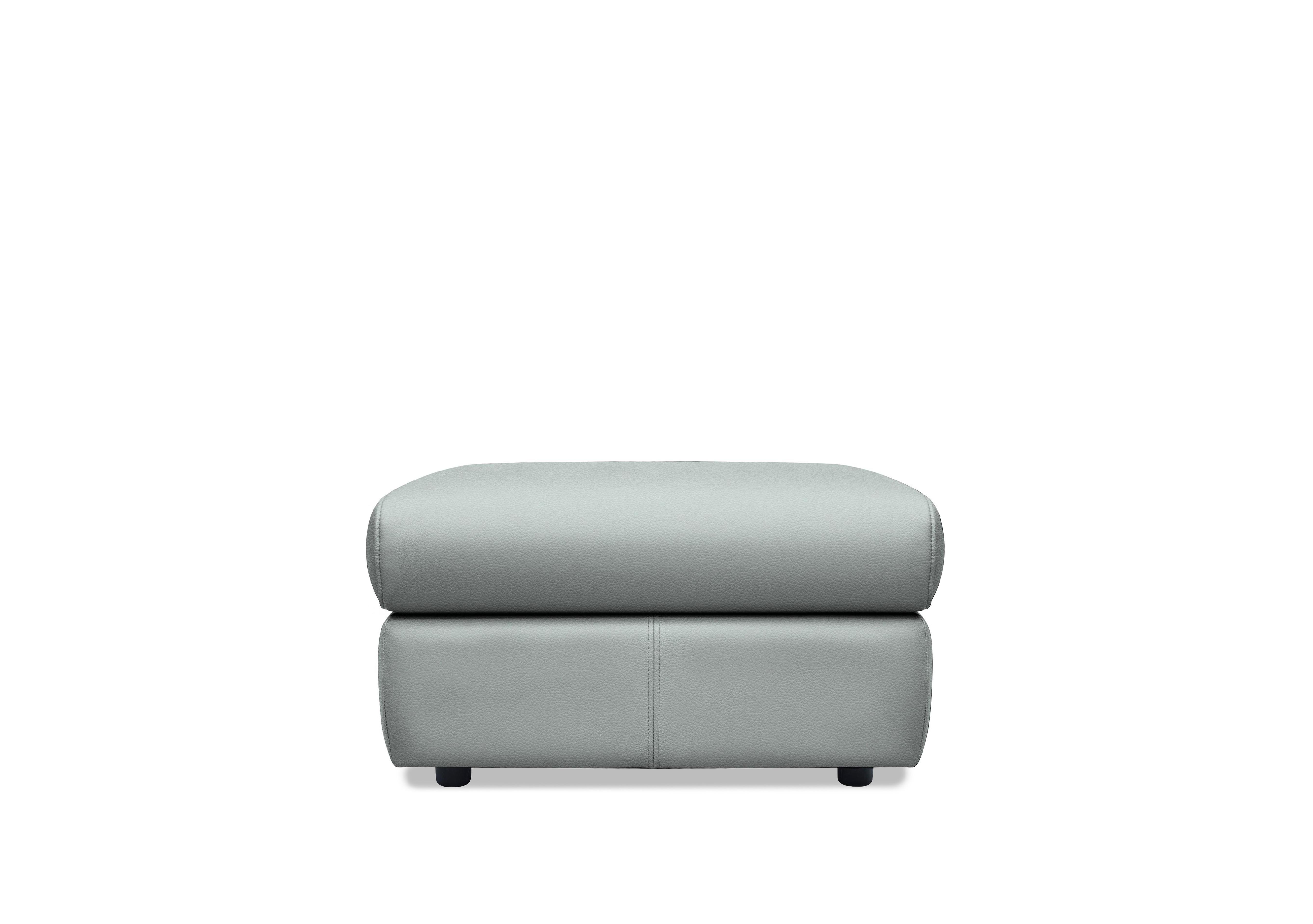 Wren Leather Storage Footstool in L842 Cambridge Grey on Furniture Village