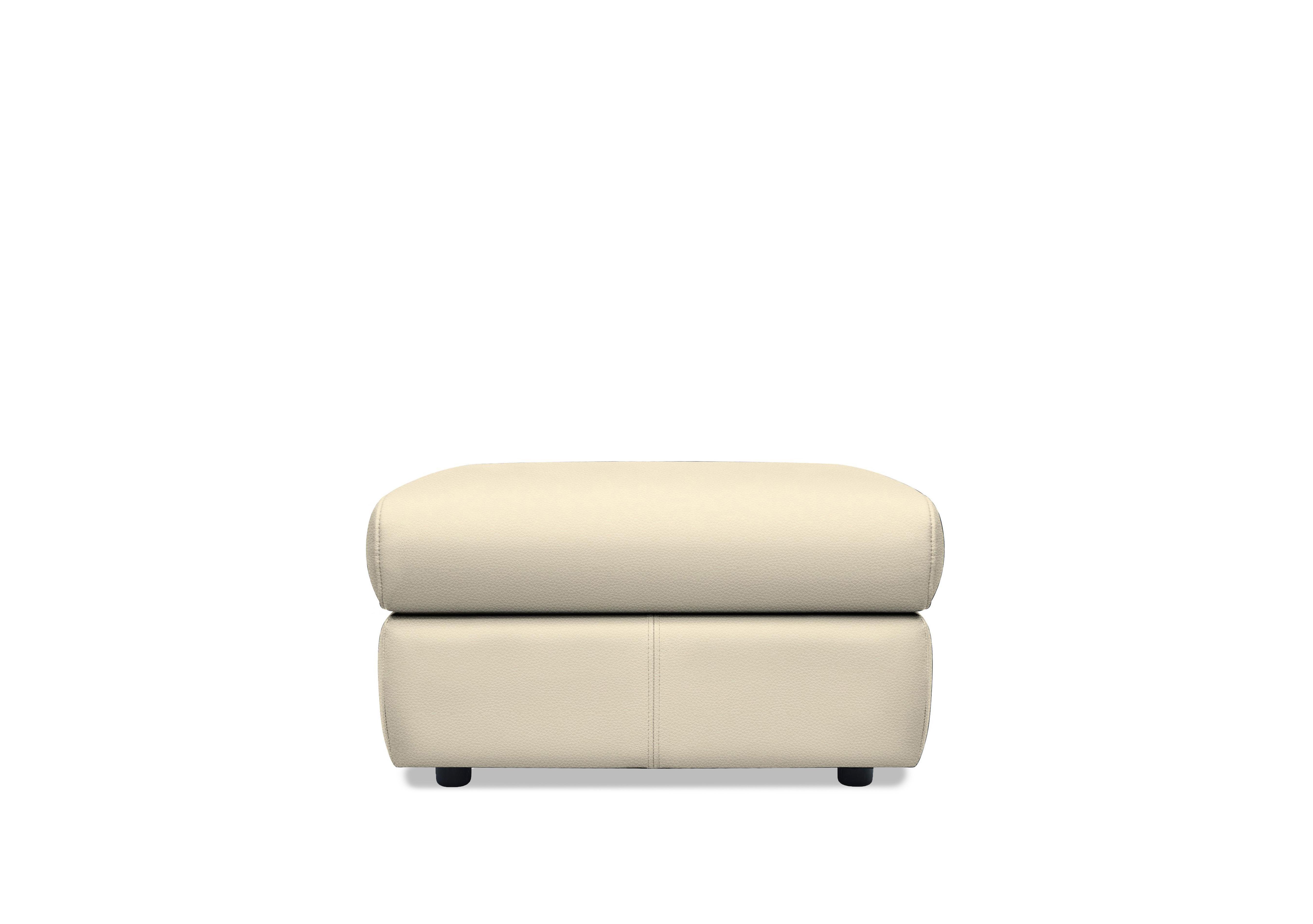 Wren Leather Storage Footstool in L843 Cambridge Stone on Furniture Village