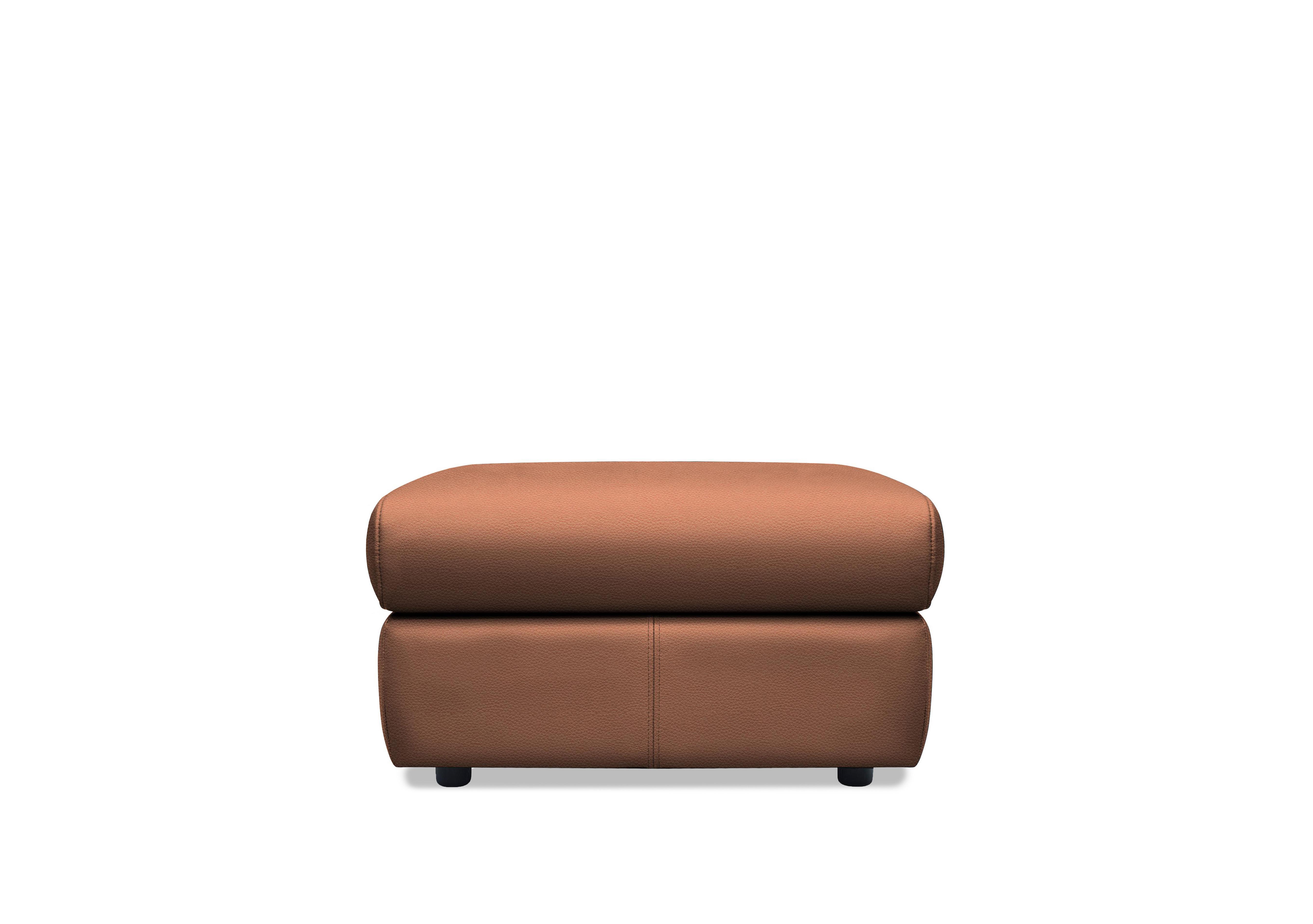 Wren Leather Storage Footstool in L848 Cambridge Conker on Furniture Village