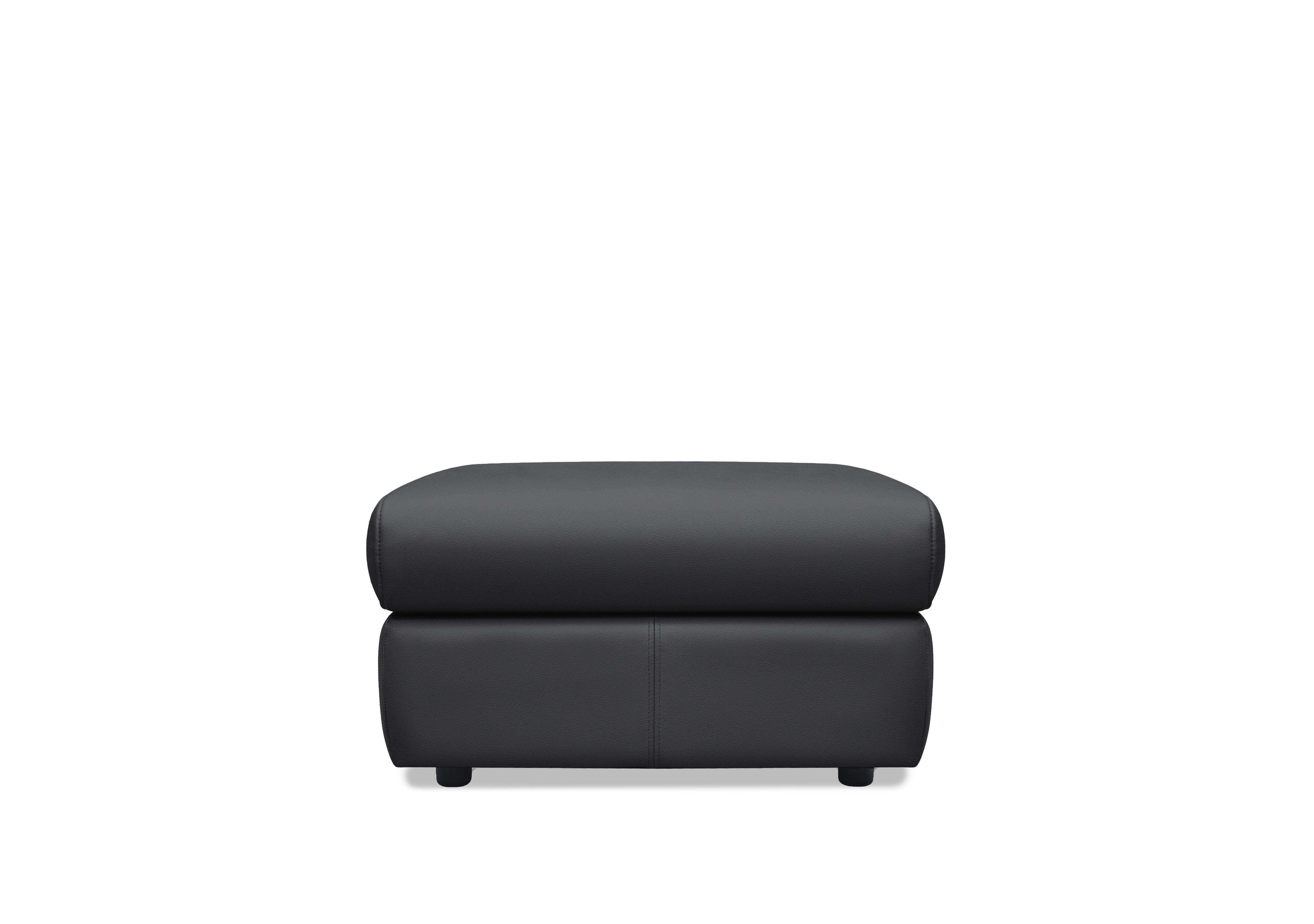 Wren Leather Storage Footstool in L852 Cambridge Petrol Blue on Furniture Village