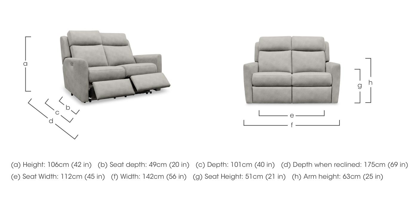 Wren 2 Seater Fabric Power Recliner Sofa with Power Headrests and Power Lumbar in  on Furniture Village