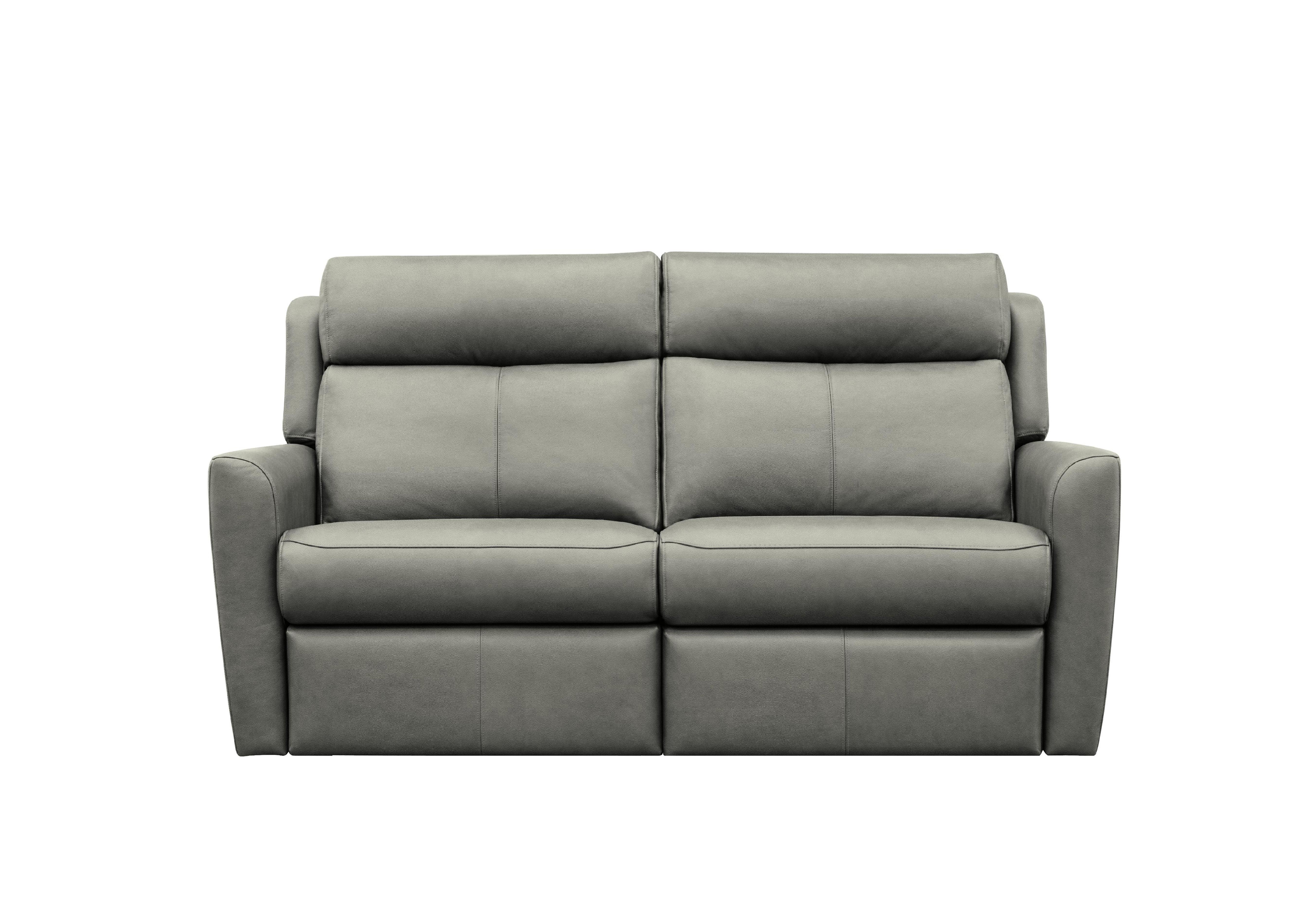 Wren 2 Cushion 3 Seater Leather Power Recliner Sofa with Power Headrests and Power Lumbar in H007 Durham Dove on Furniture Village