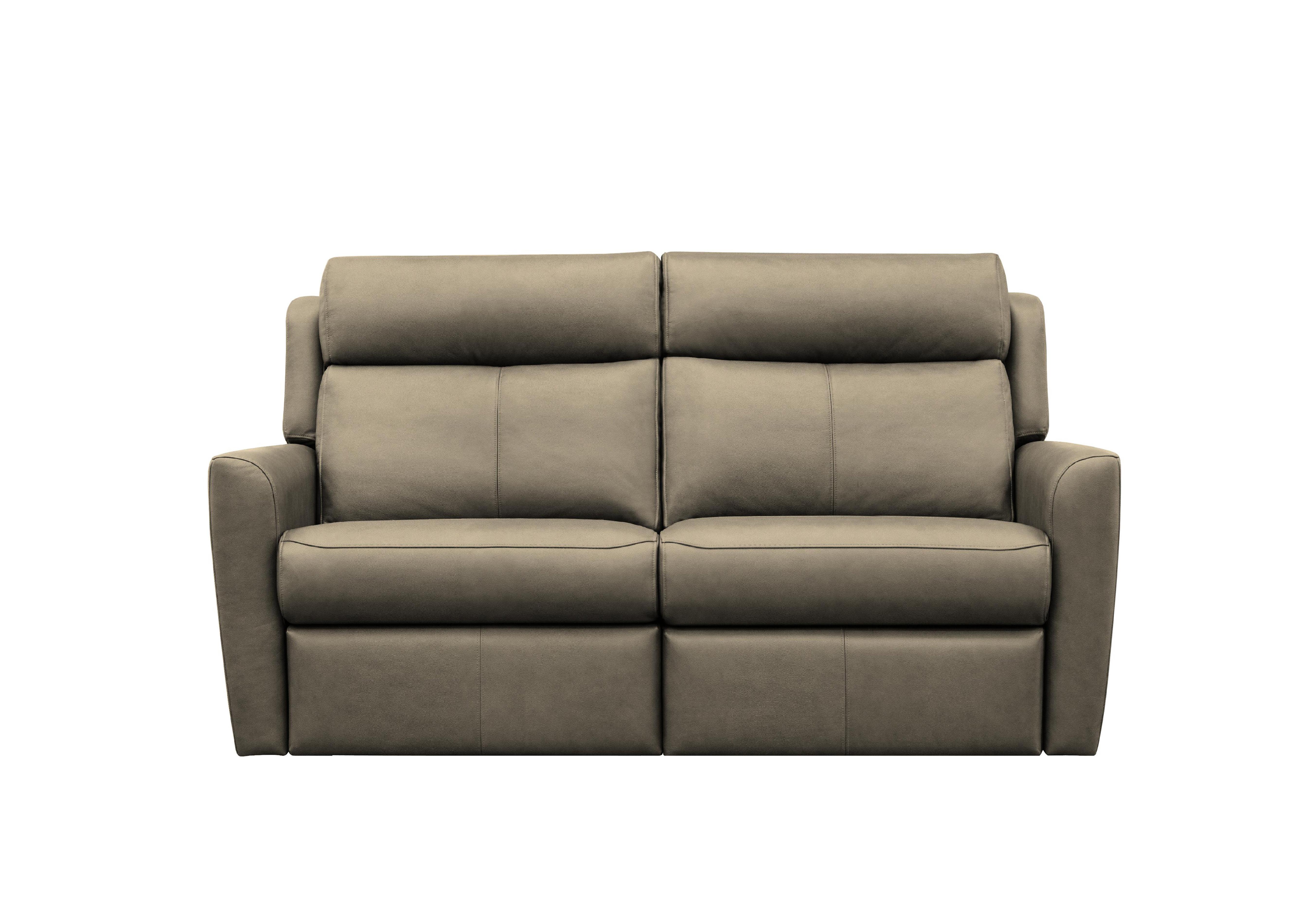 Wren 2 Cushion 3 Seater Leather Power Recliner Sofa with Power Headrests and Power Lumbar in H009 Durham Mushroom on Furniture Village