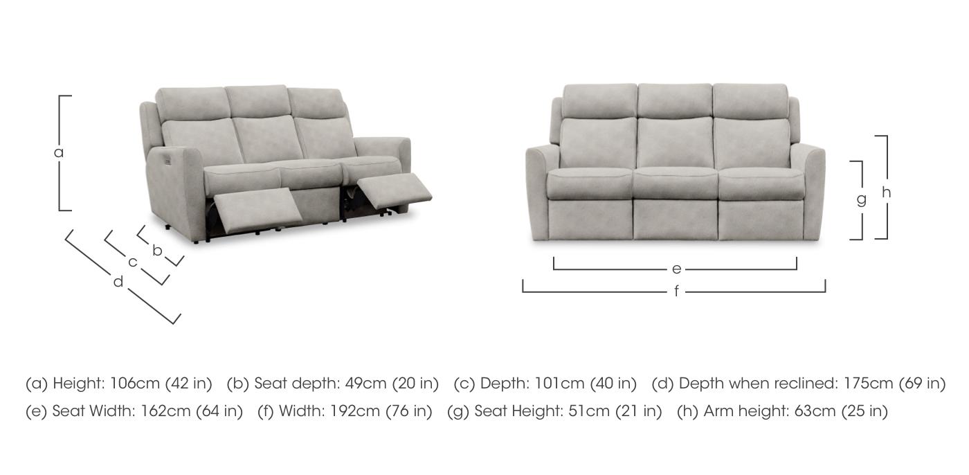 Wren 3 Seater Fabric Power Recliner Sofa with Power Headrests and Power Lumbar in  on Furniture Village