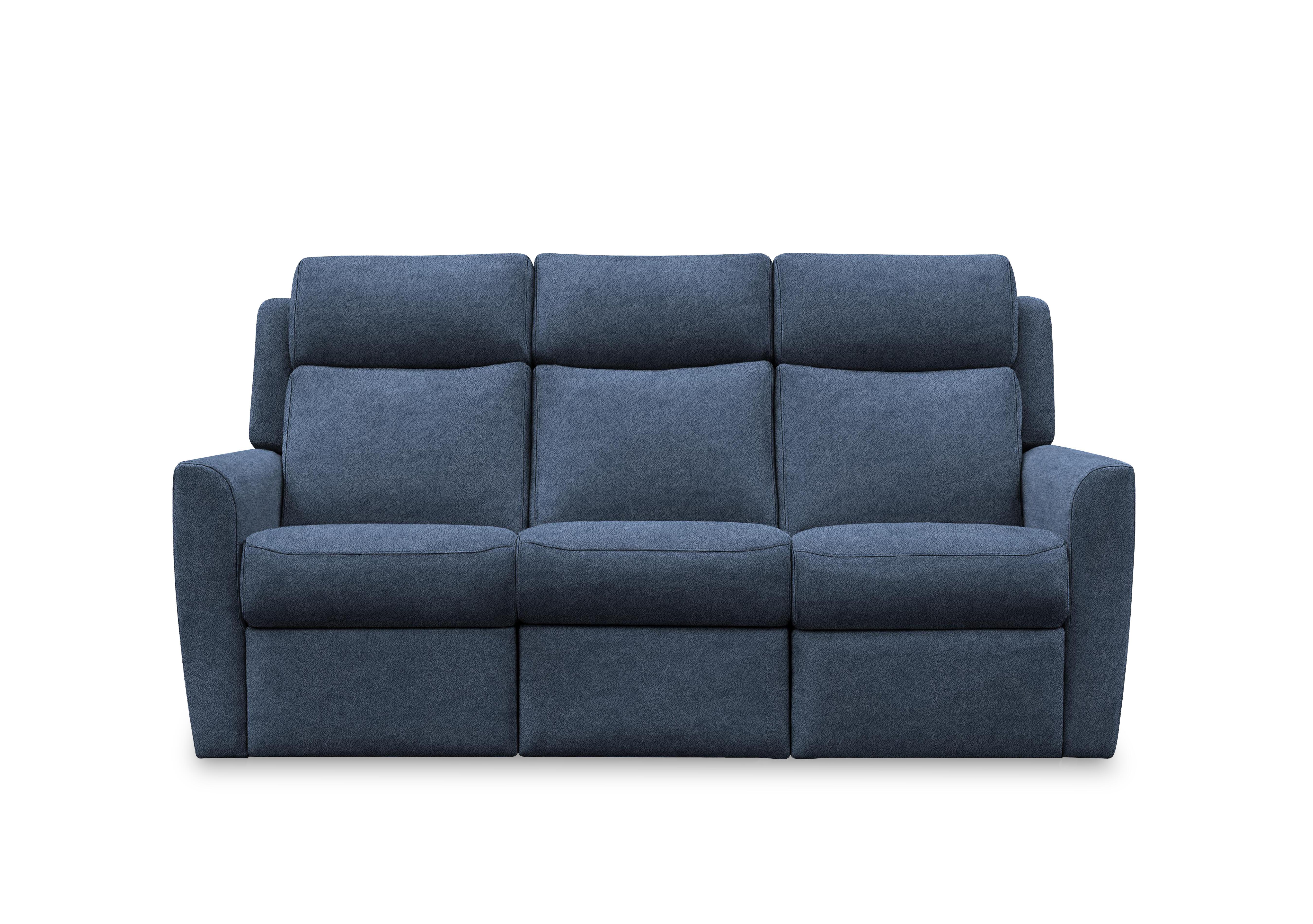 Wren 3 Seater Fabric Power Recliner Sofa with Power Headrests and Power Lumbar in A125 Stingray Indigo on Furniture Village