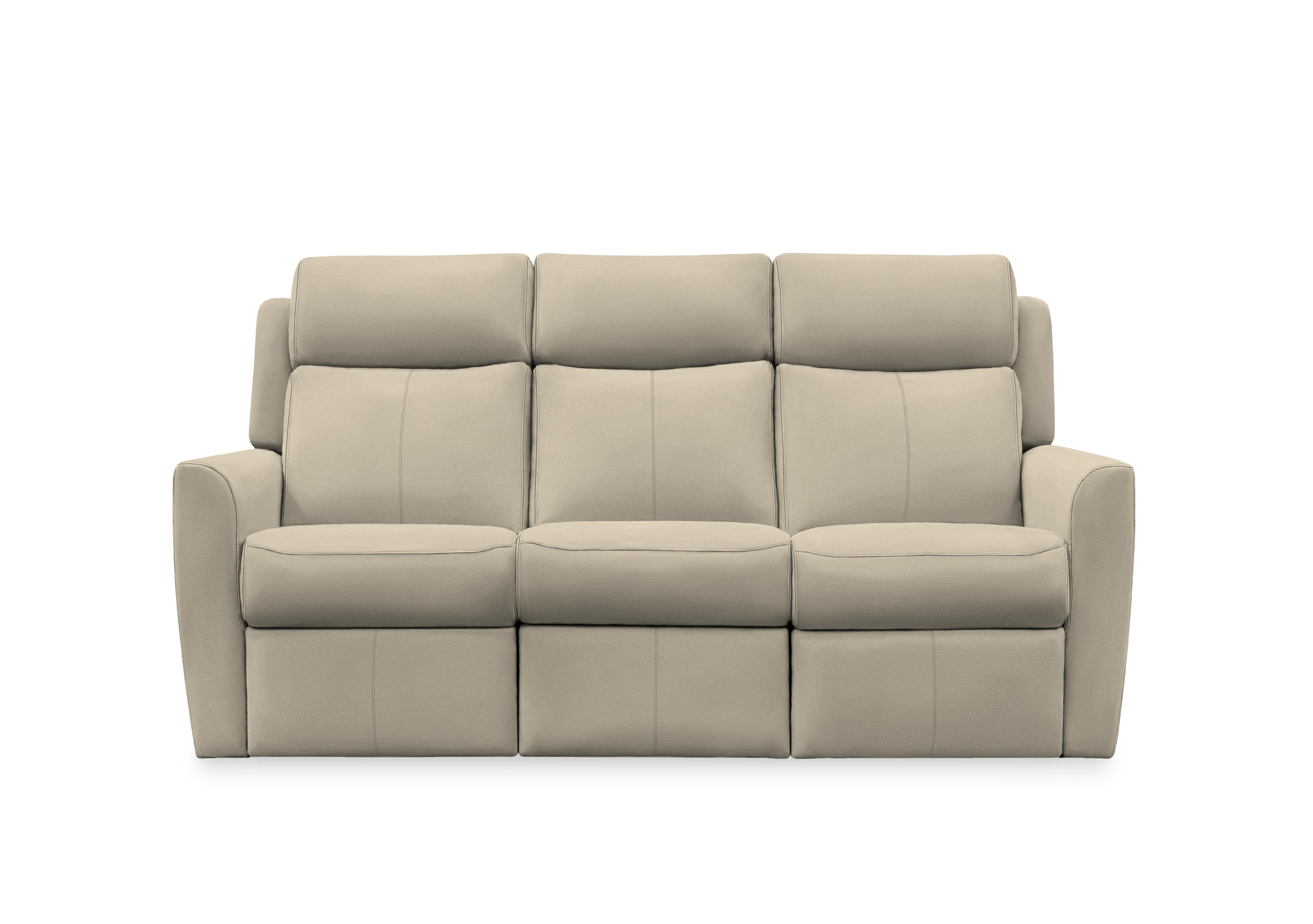 Wren 3 Seater Leather Power Recliner Sofa with Power Headrests and Power Lumbar in H001 Oxford Mushroom on Furniture Village