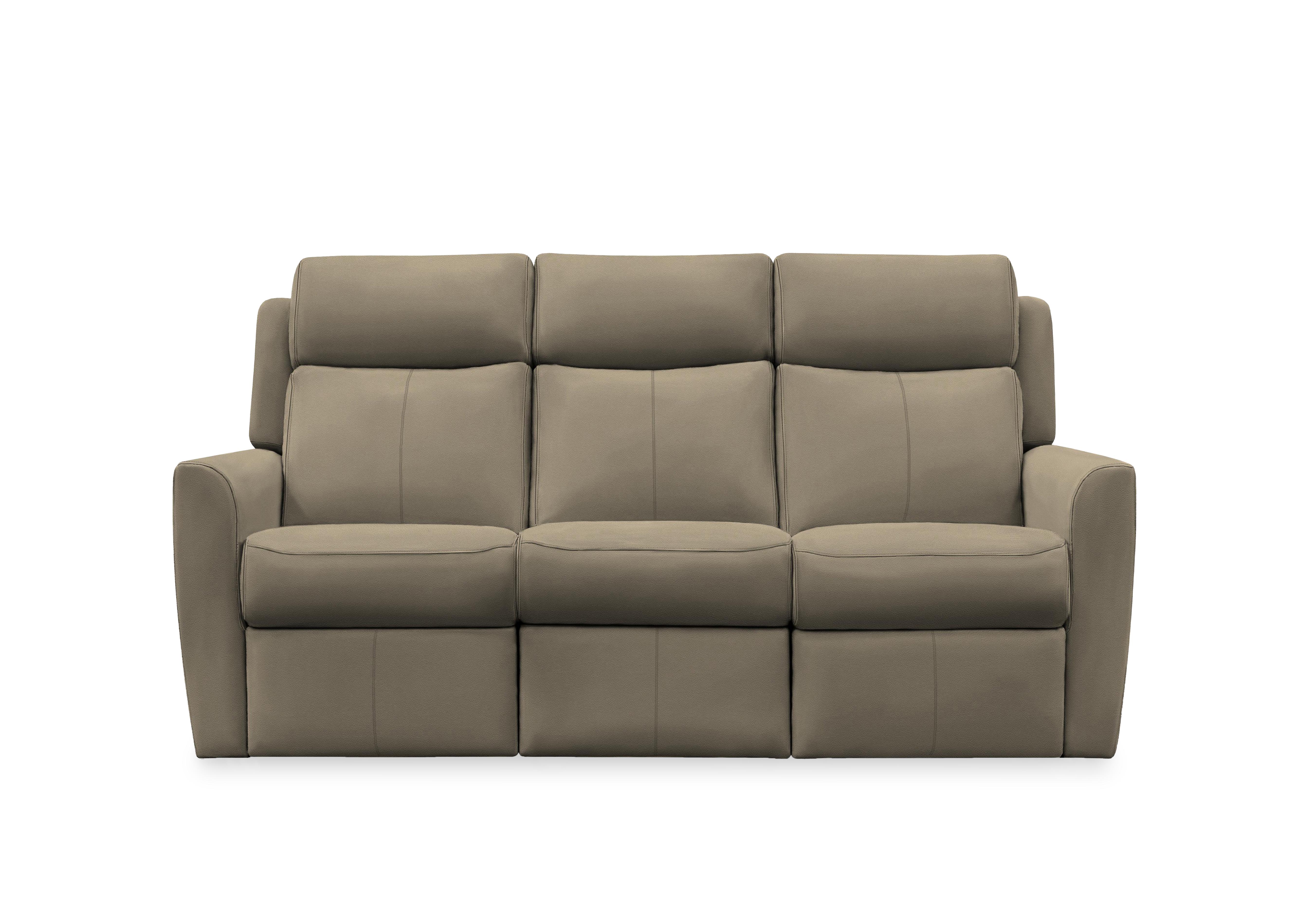 Wren 3 Seater Leather Power Recliner Sofa with Power Headrests and Power Lumbar in H009 Durham Mushroom on Furniture Village