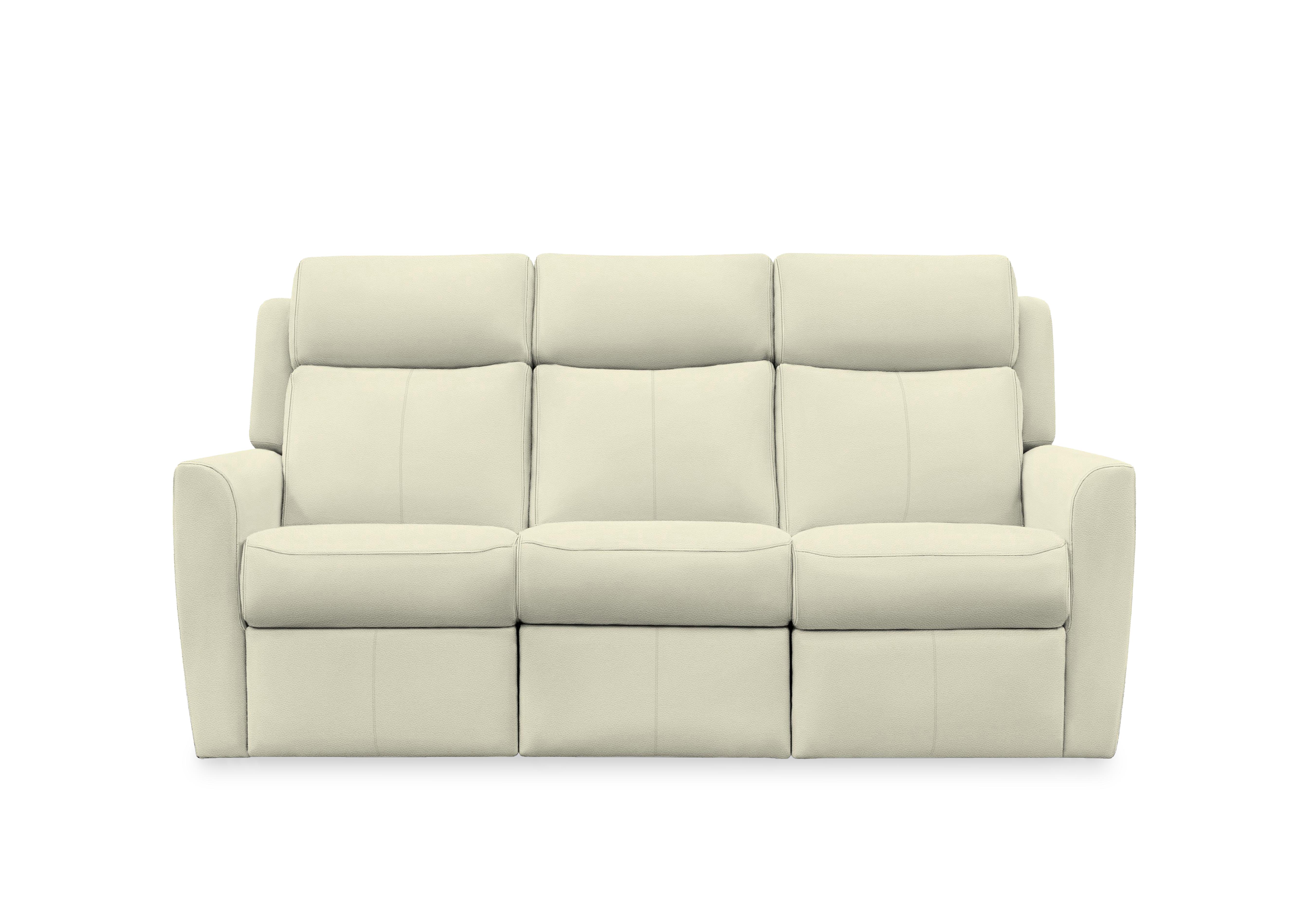 Wren 3 Seater Leather Power Recliner Sofa with Power Headrests and Power Lumbar in L840 Cambridge Chalk on Furniture Village