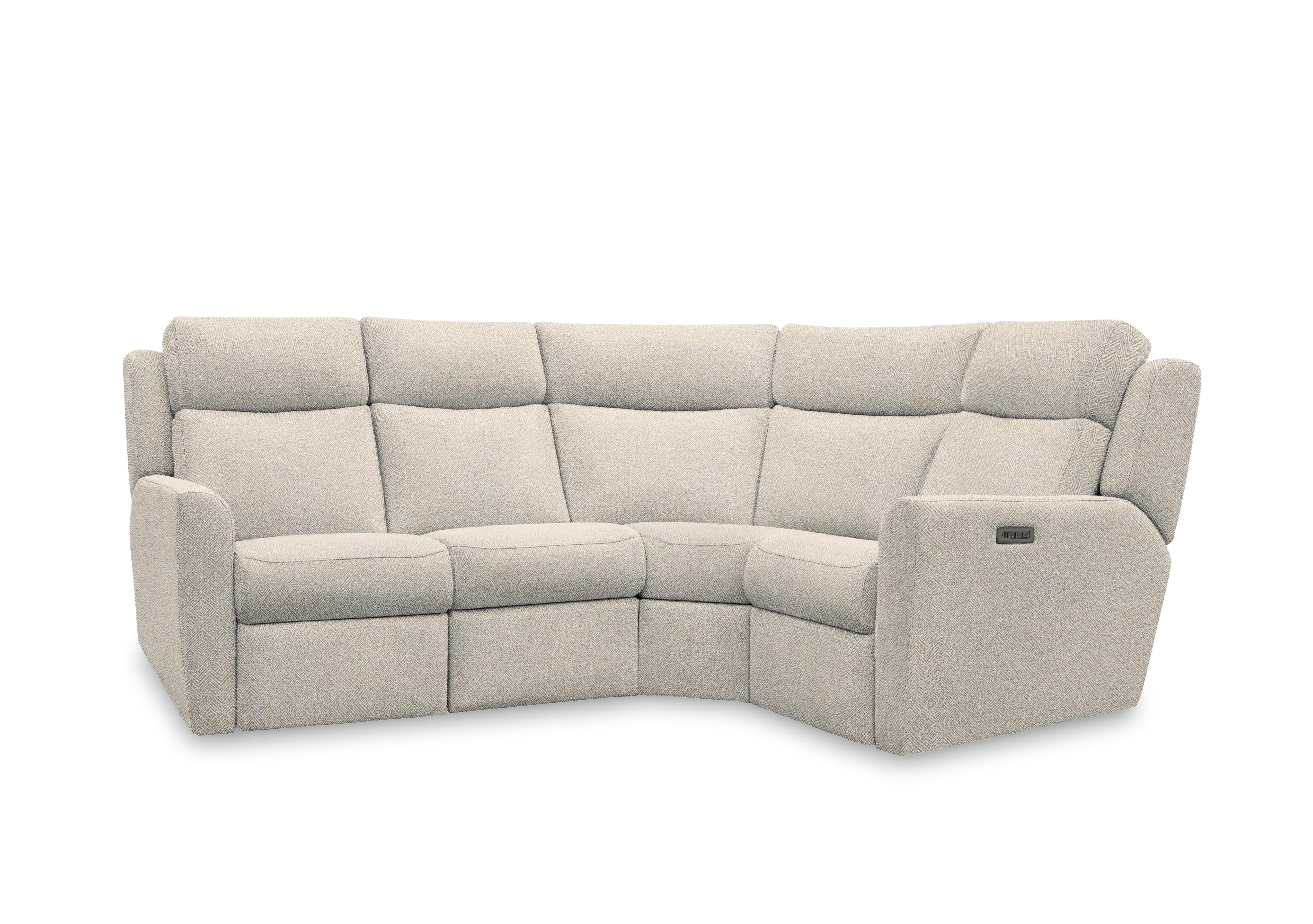 Wren Small Fabric Power Recliner Corner Sofa with Power Headrests and Power Lumbar in B011 Nebular Blush on Furniture Village