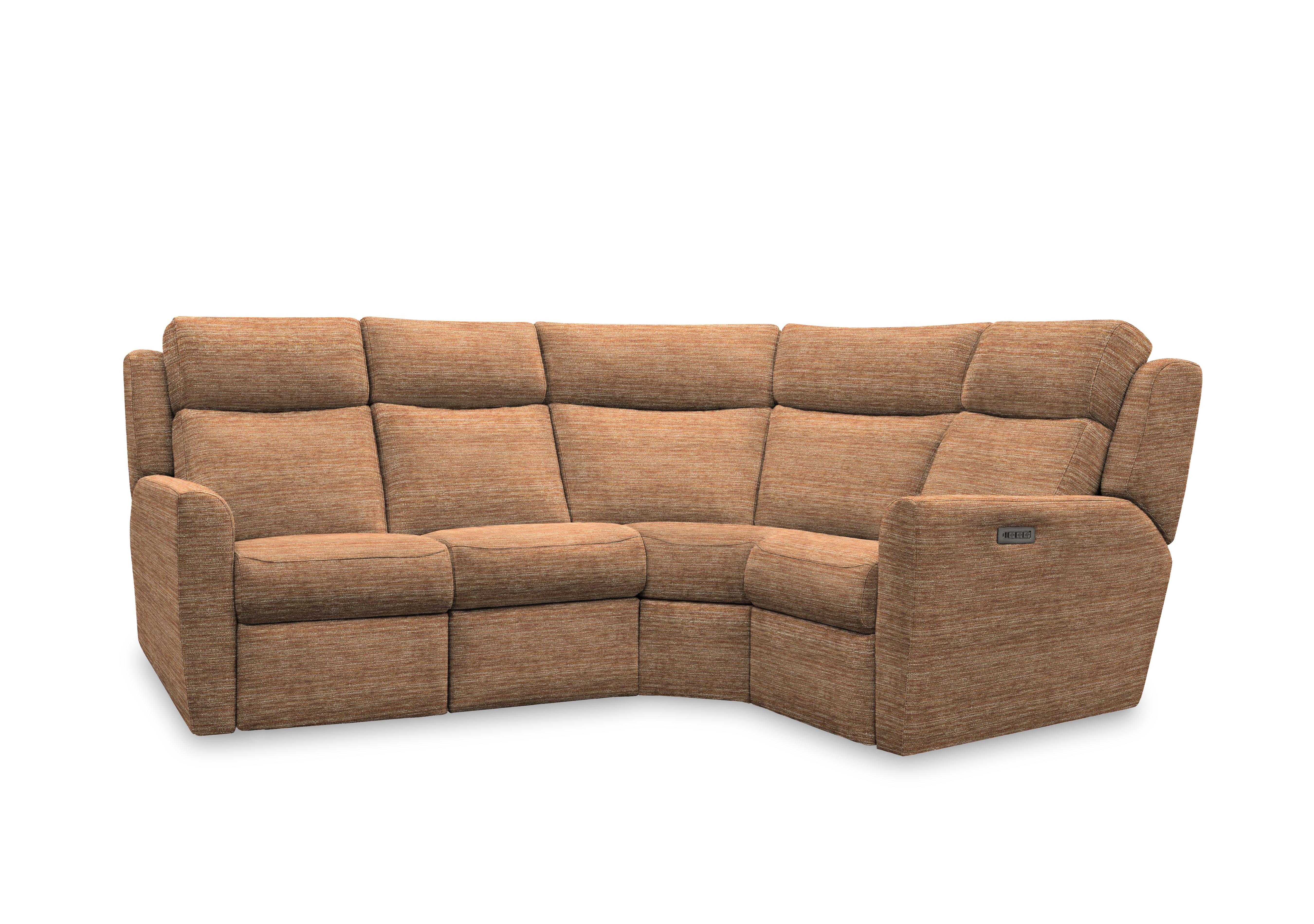 Wren Small Fabric Power Recliner Corner Sofa with Power Headrests and Power Lumbar in B908 Victoria Ginger on Furniture Village
