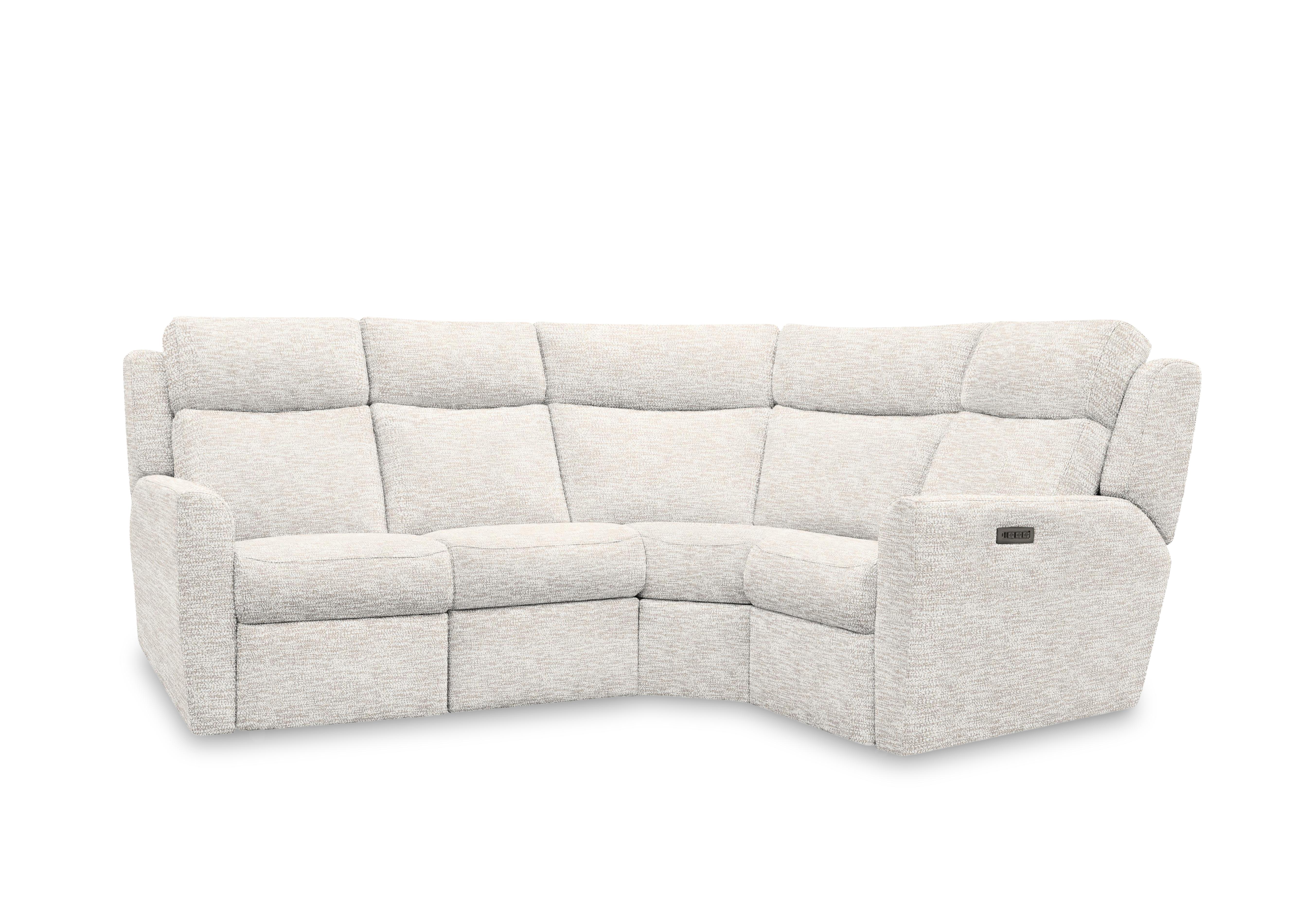 Wren Small Fabric Power Recliner Corner Sofa with Power Headrests and Power Lumbar in C931 Rush Cream on Furniture Village