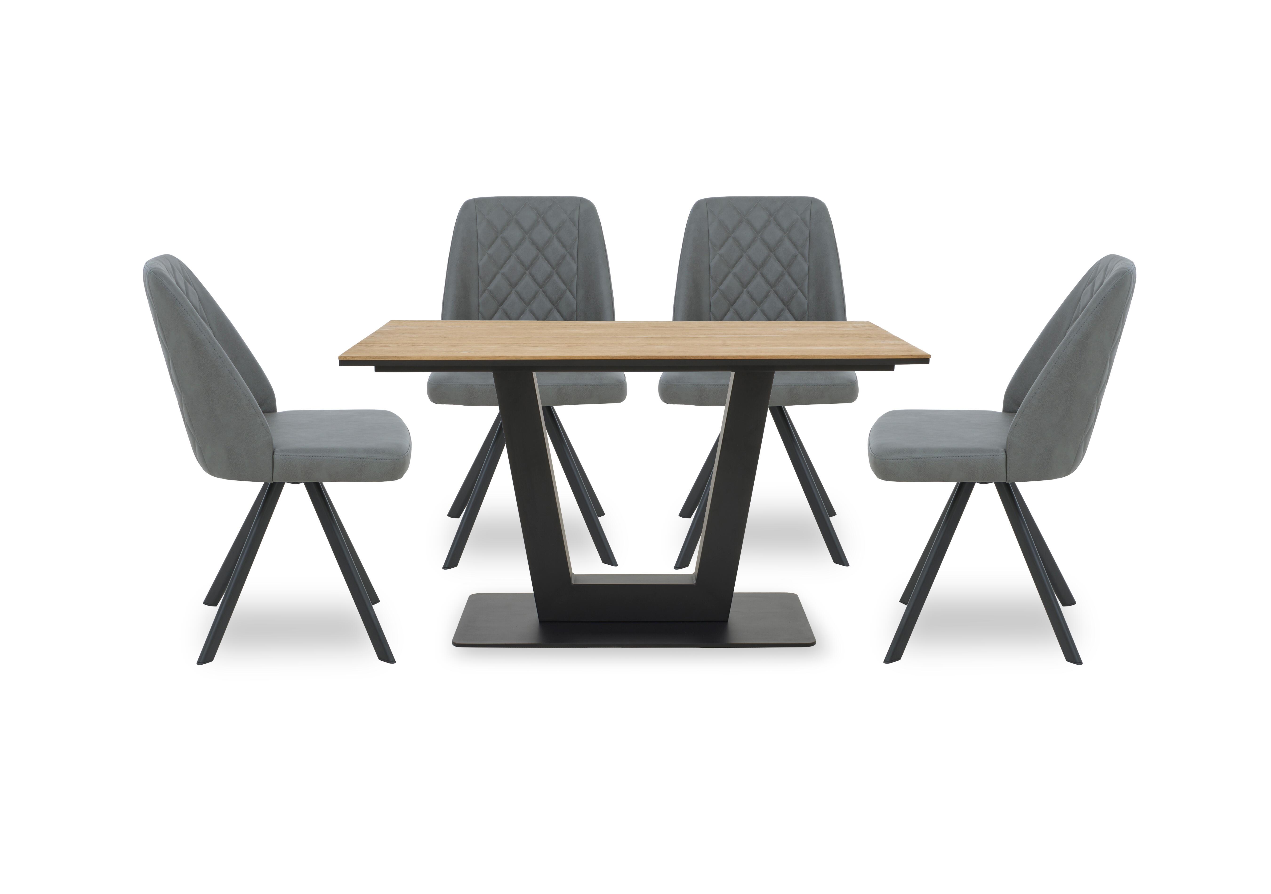 Venus Dining Table and 4 Jupiter Dining Chairs in Grey - Earth on Furniture Village