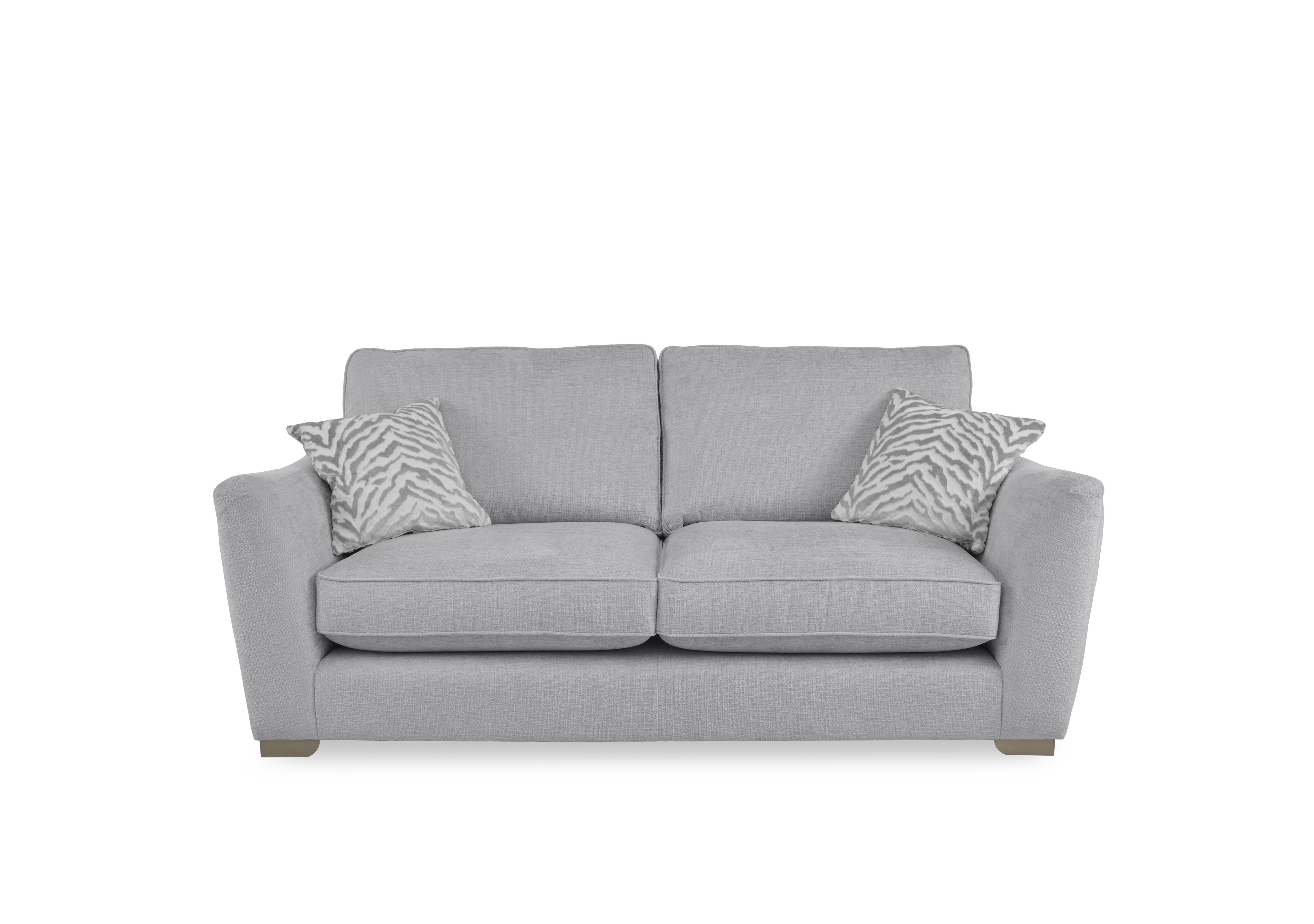Boujee 3 Seater Classic Back Sofa in Lustro Silver Ct on Furniture Village
