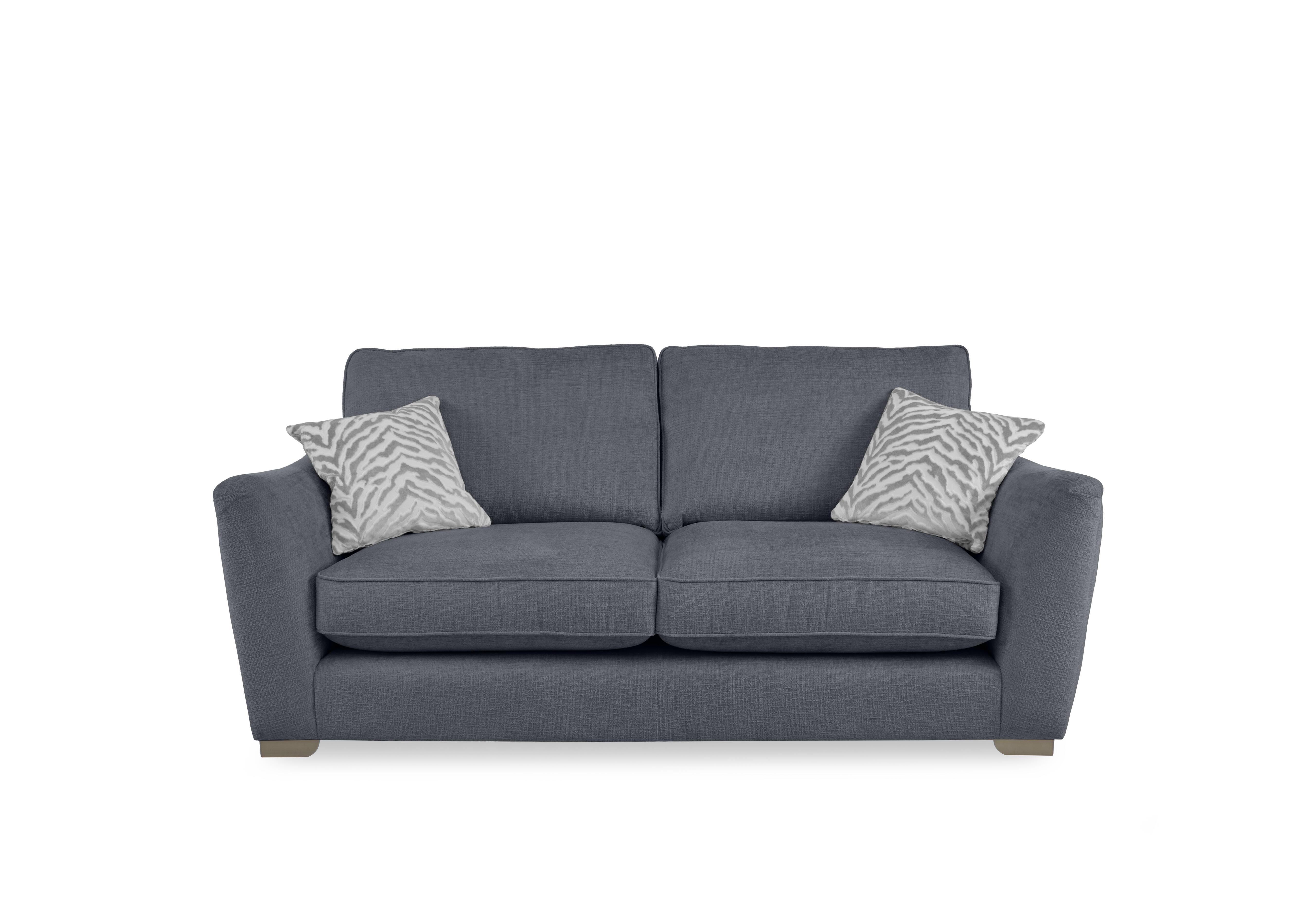 Boujee 3 Seater Classic Back Sofa in Lustro Steel Ct on Furniture Village