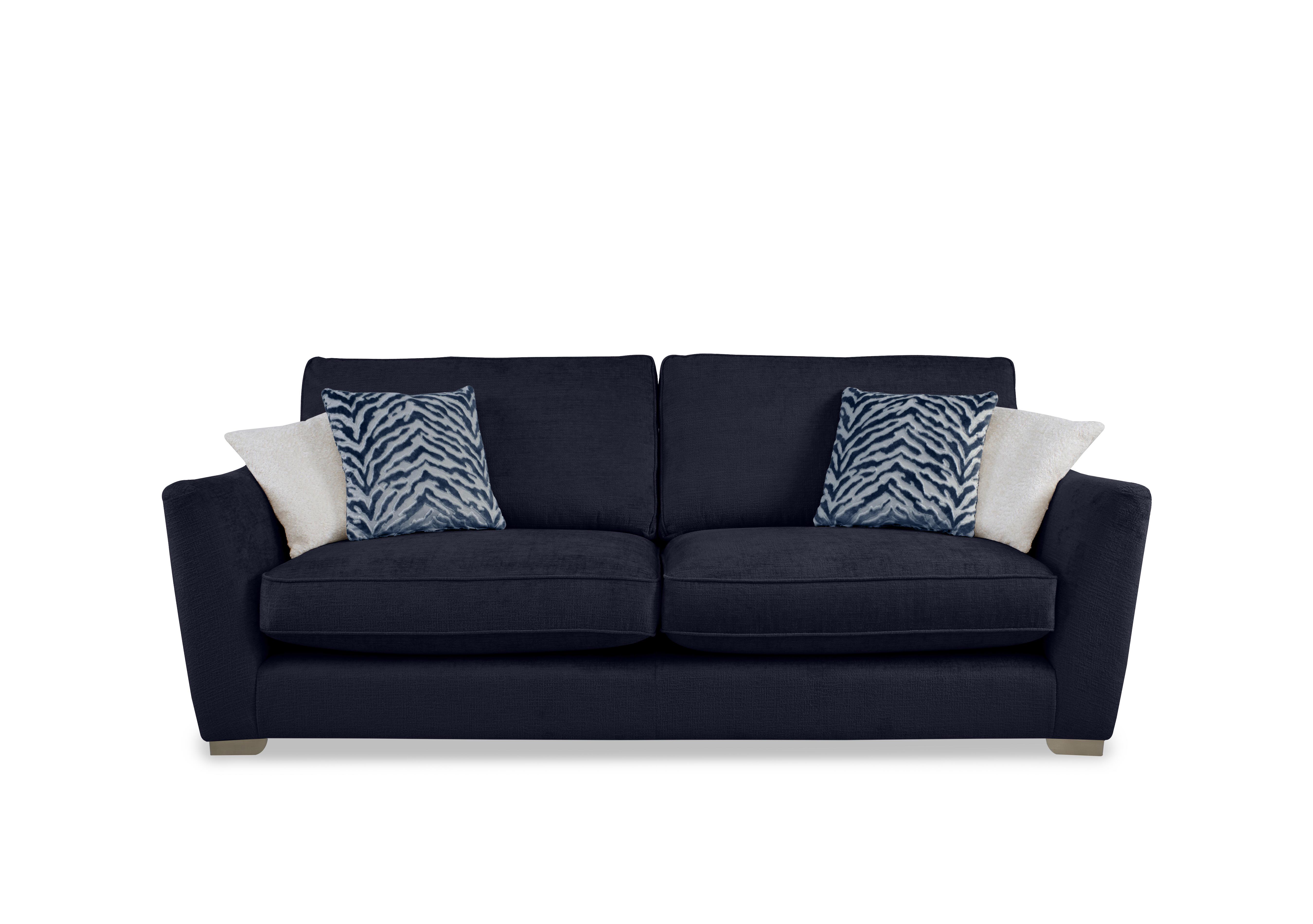 Boujee 4 Seater Classic Back Sofa in Lustro Indigo Ct on Furniture Village
