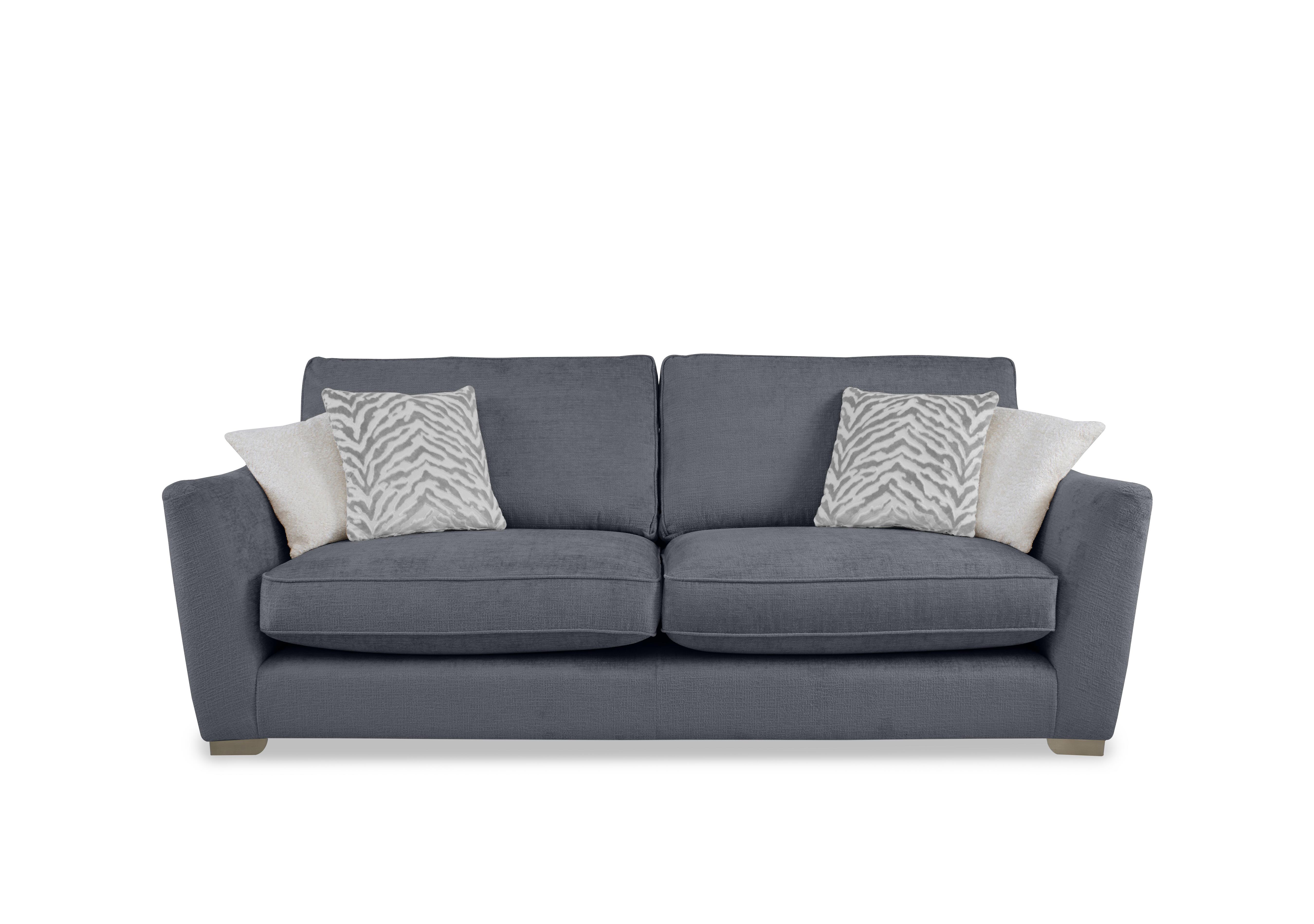 Boujee 4 Seater Classic Back Sofa in Lustro Steel Ct on Furniture Village