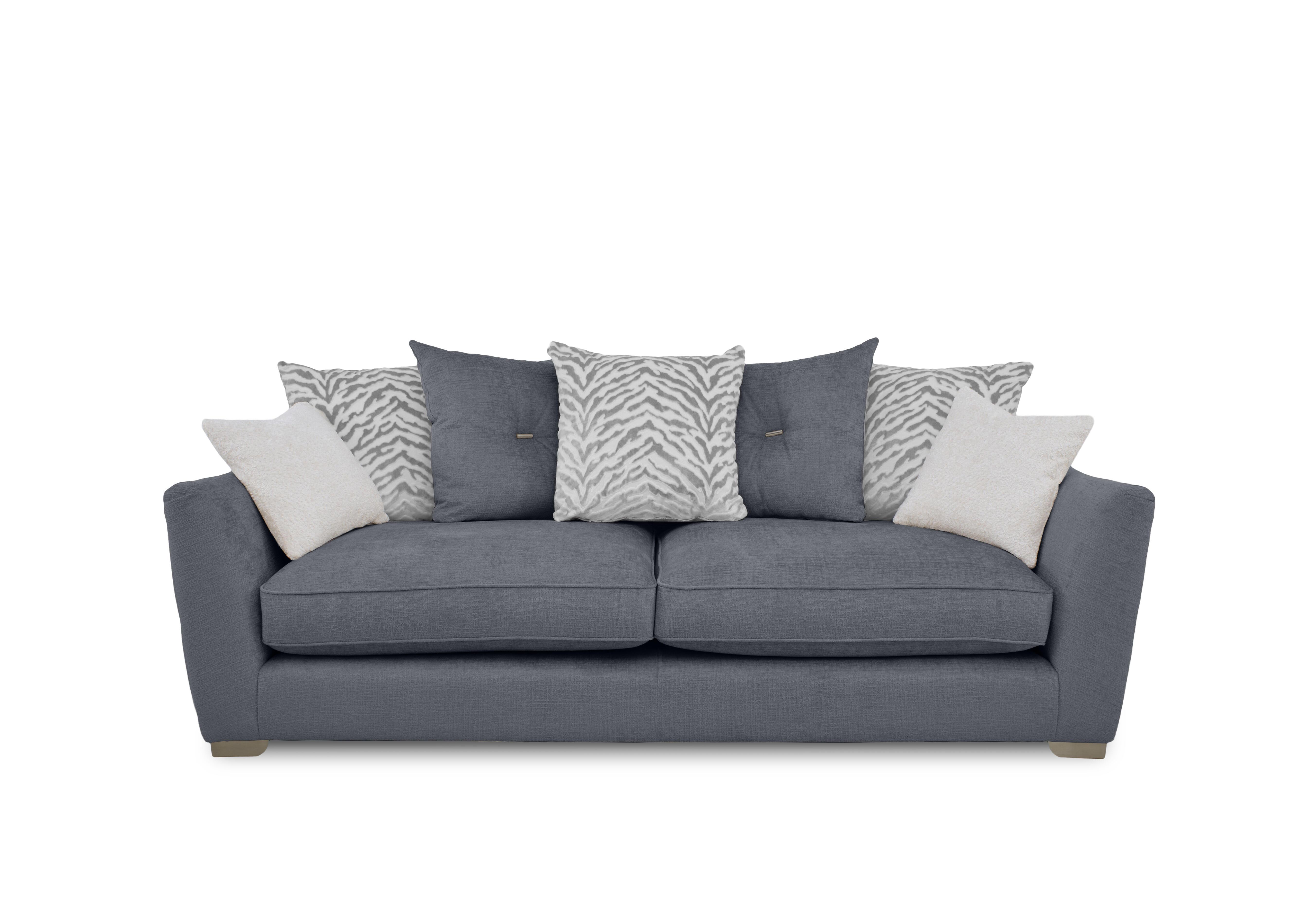 Boujee 4 Seater Scatter Back Sofa in Lustro Steel Ct on Furniture Village