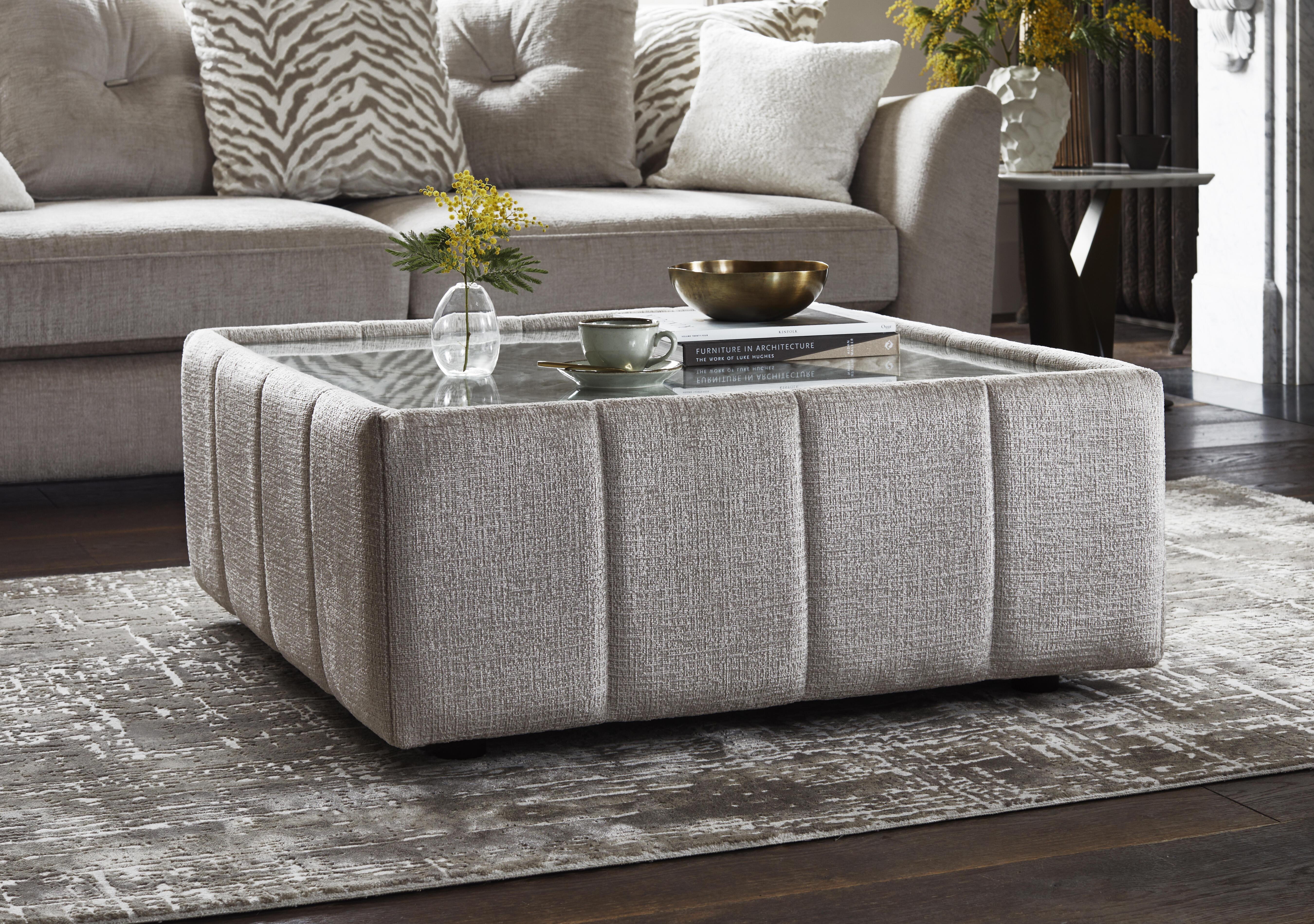 Boujee Square Glass Top Table in  on Furniture Village