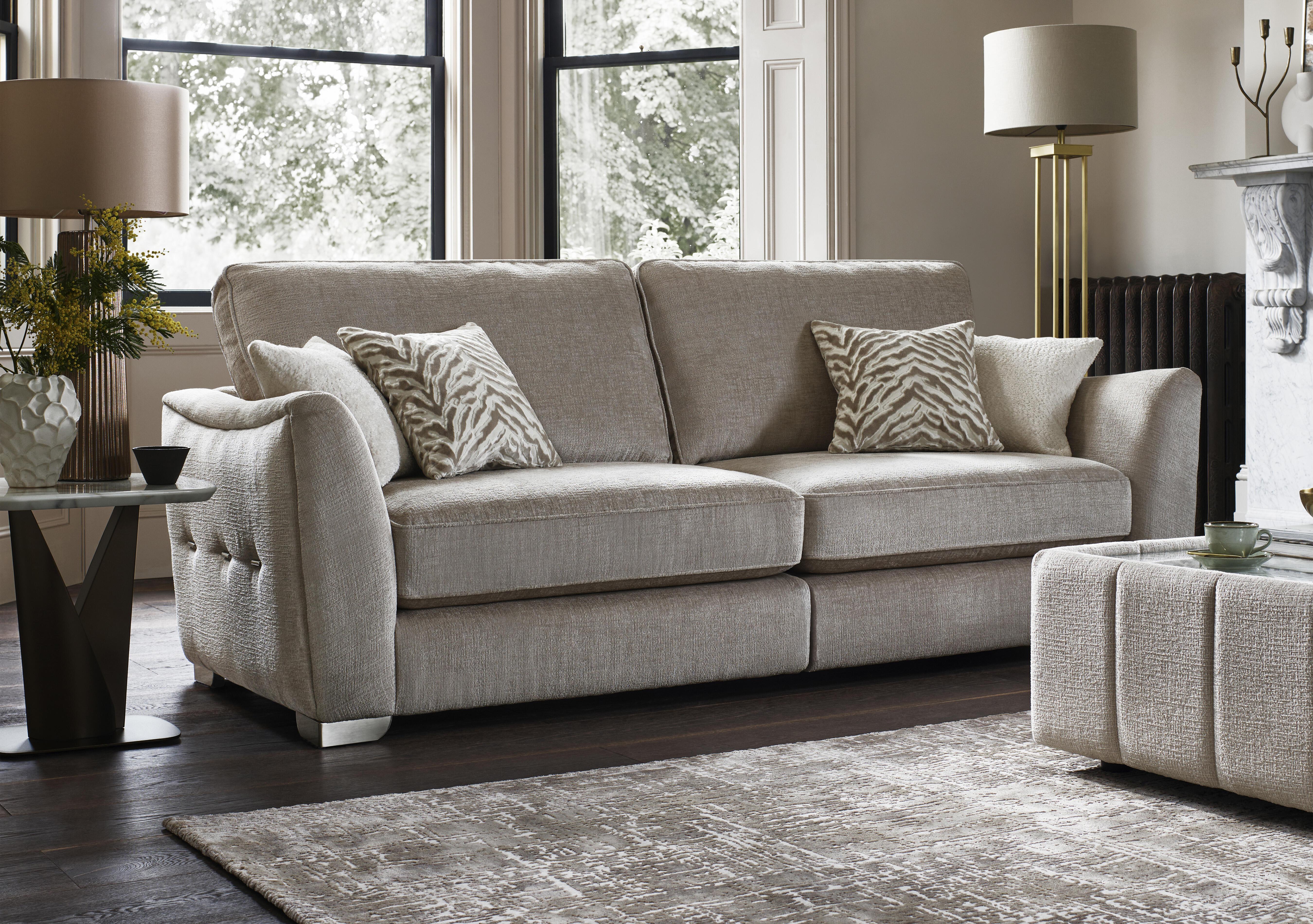 Boujee 4 Seater Split Frame Classic Back Sofa in  on Furniture Village
