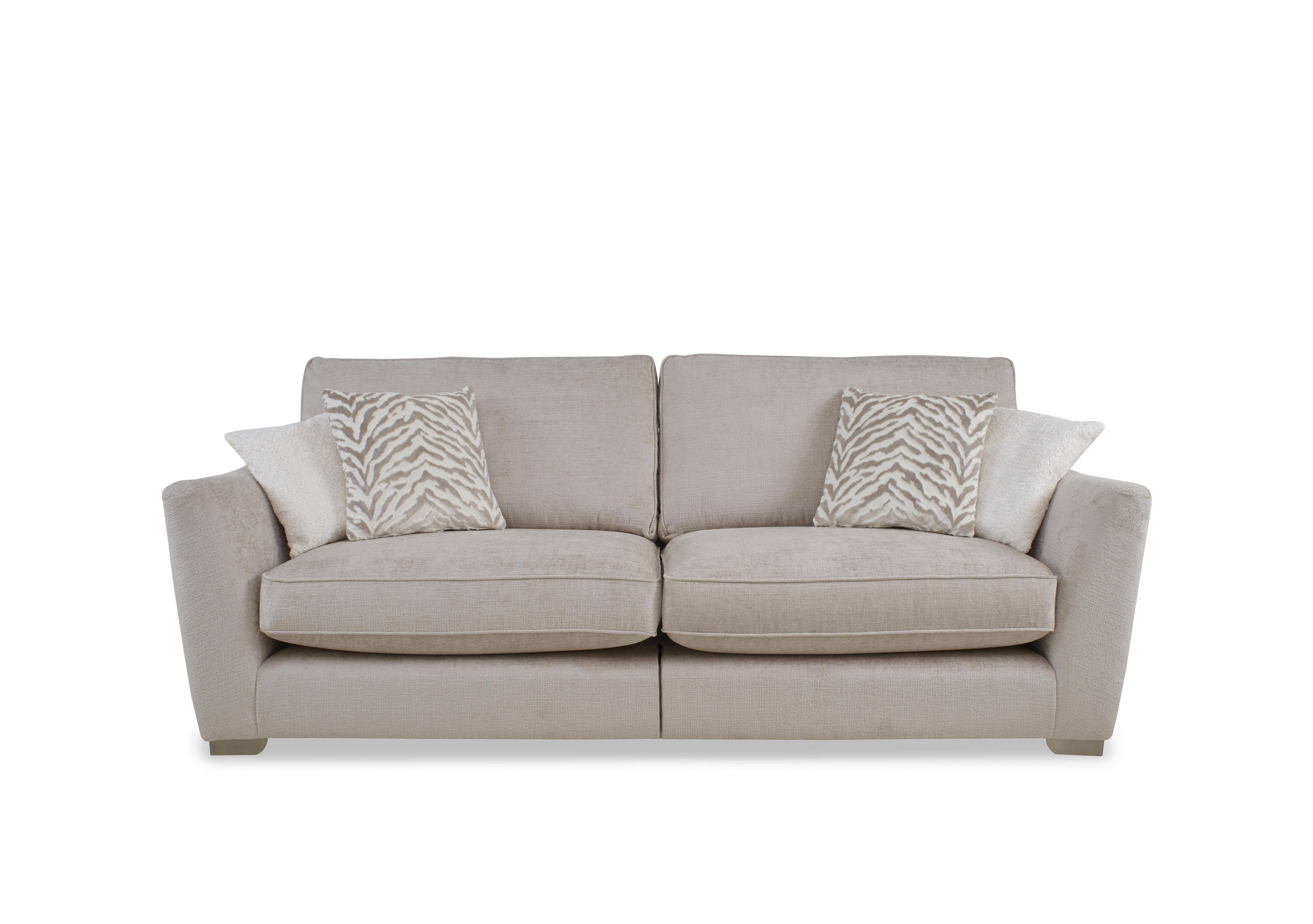 Boujee 4 Seater Split Frame Classic Back Sofa in Lustro Dove Ct on Furniture Village