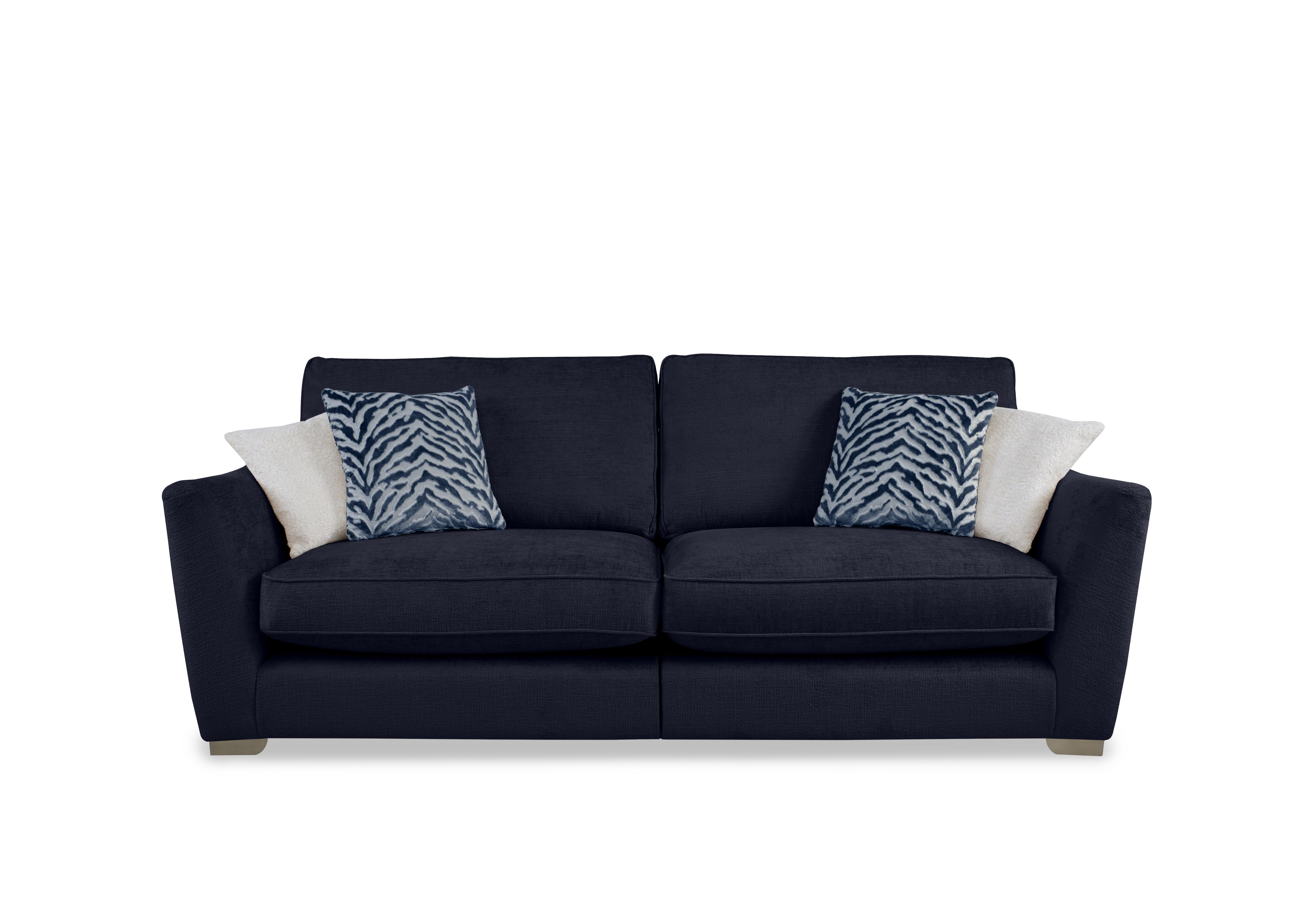 Boujee 4 Seater Split Frame Classic Back Sofa in Lustro Indigo Ct on Furniture Village