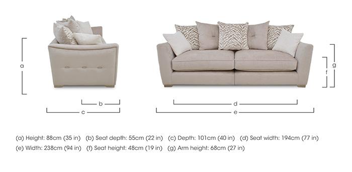 Boujee 4 Seater Split Frame Scatter Back Sofa in  on Furniture Village