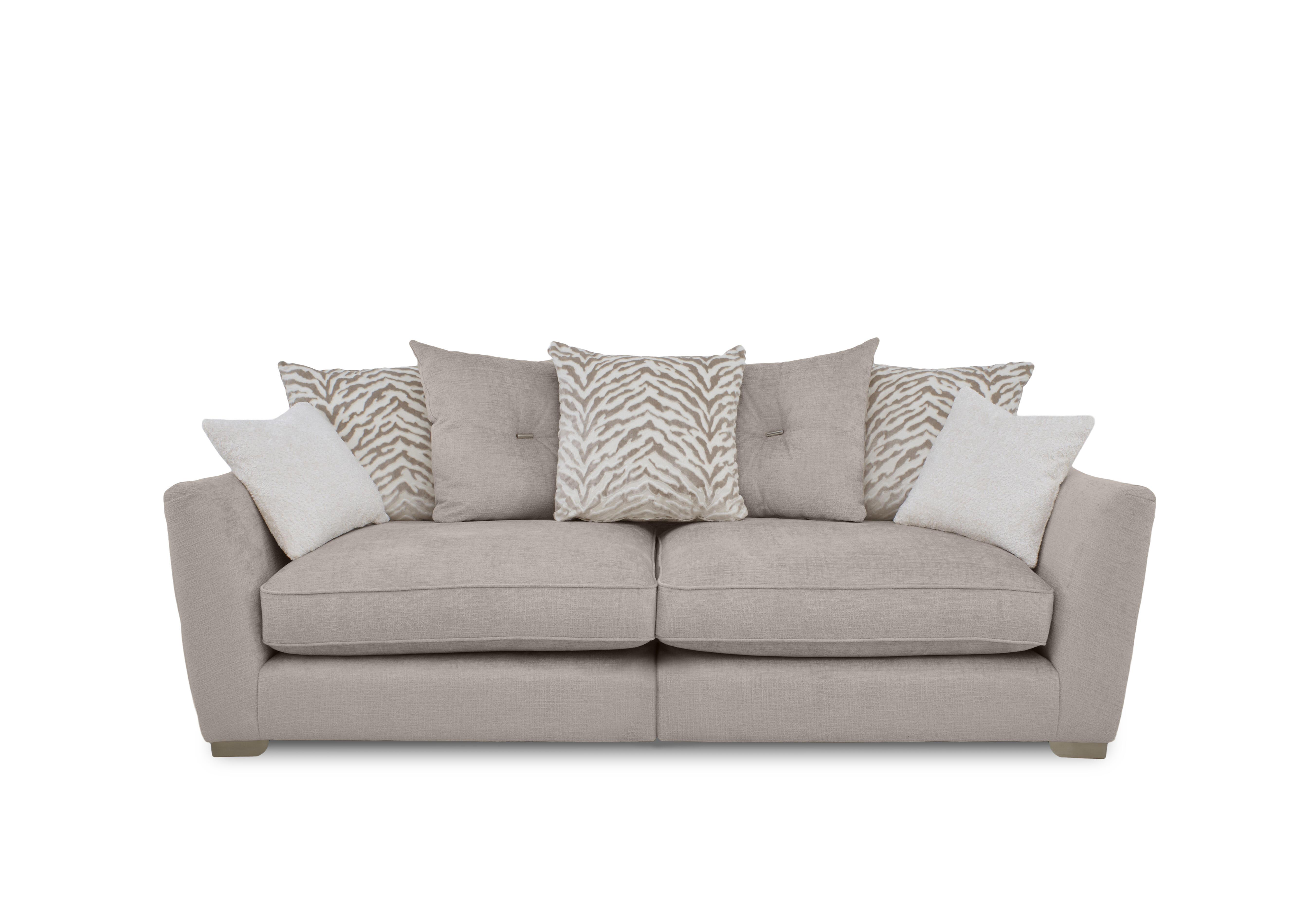 Boujee 4 Seater Split Frame Scatter Back Sofa in Lustro Biscuit Ct on Furniture Village