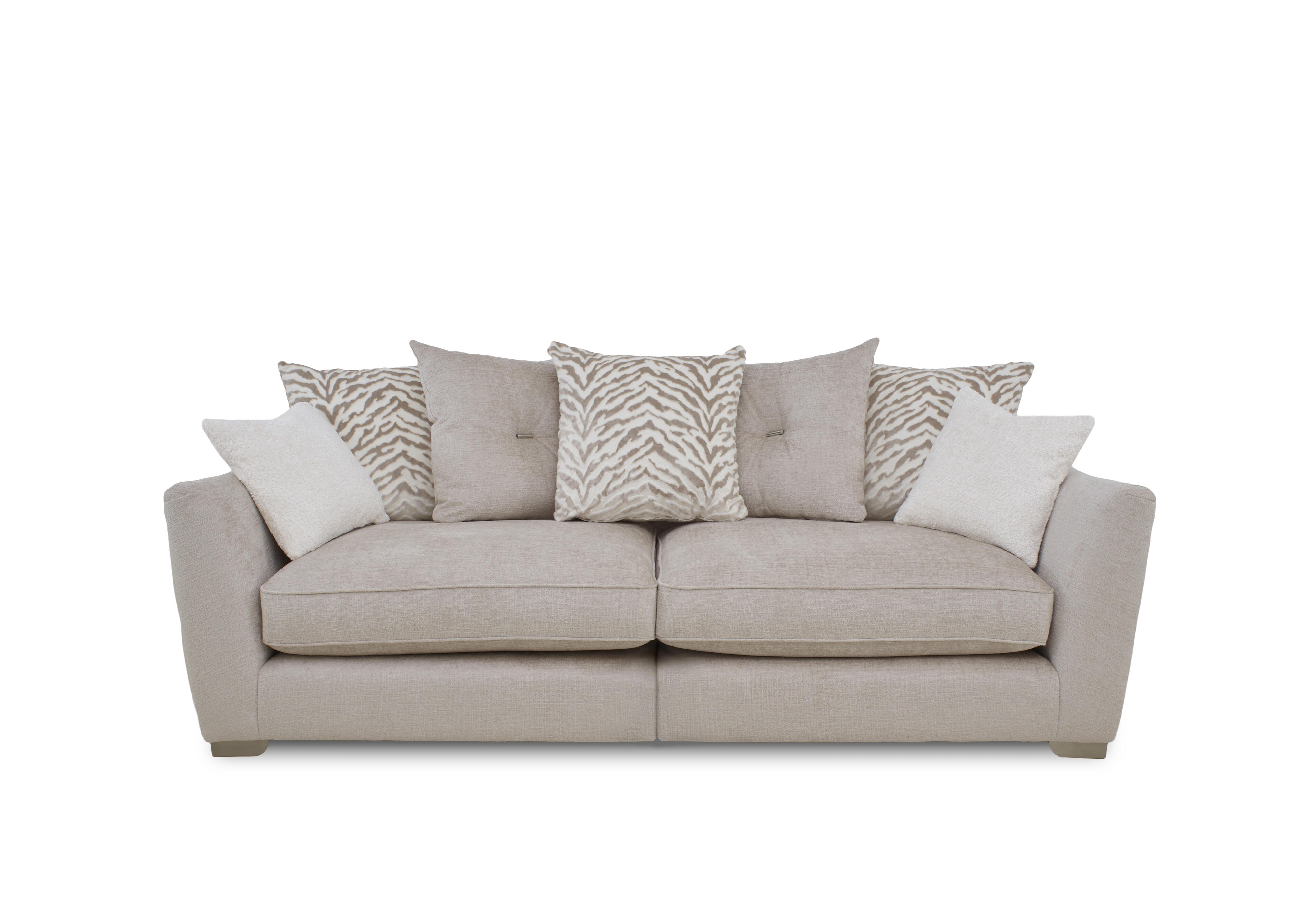 Boujee 4 Seater Split Frame Scatter Back Sofa in Lustro Dove Ct on Furniture Village