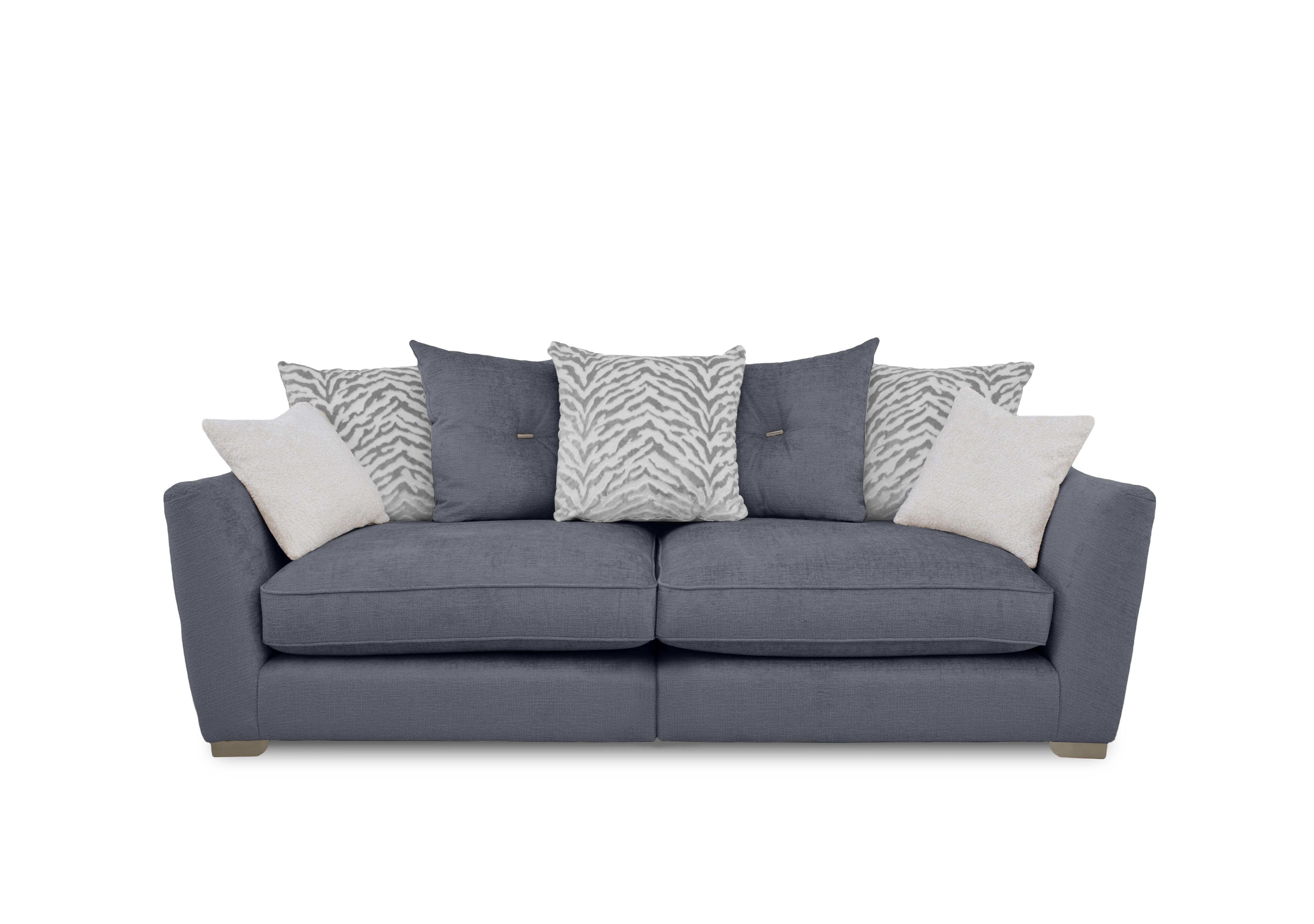 Boujee 4 Seater Split Frame Scatter Back Sofa in Lustro Steel Ct on Furniture Village