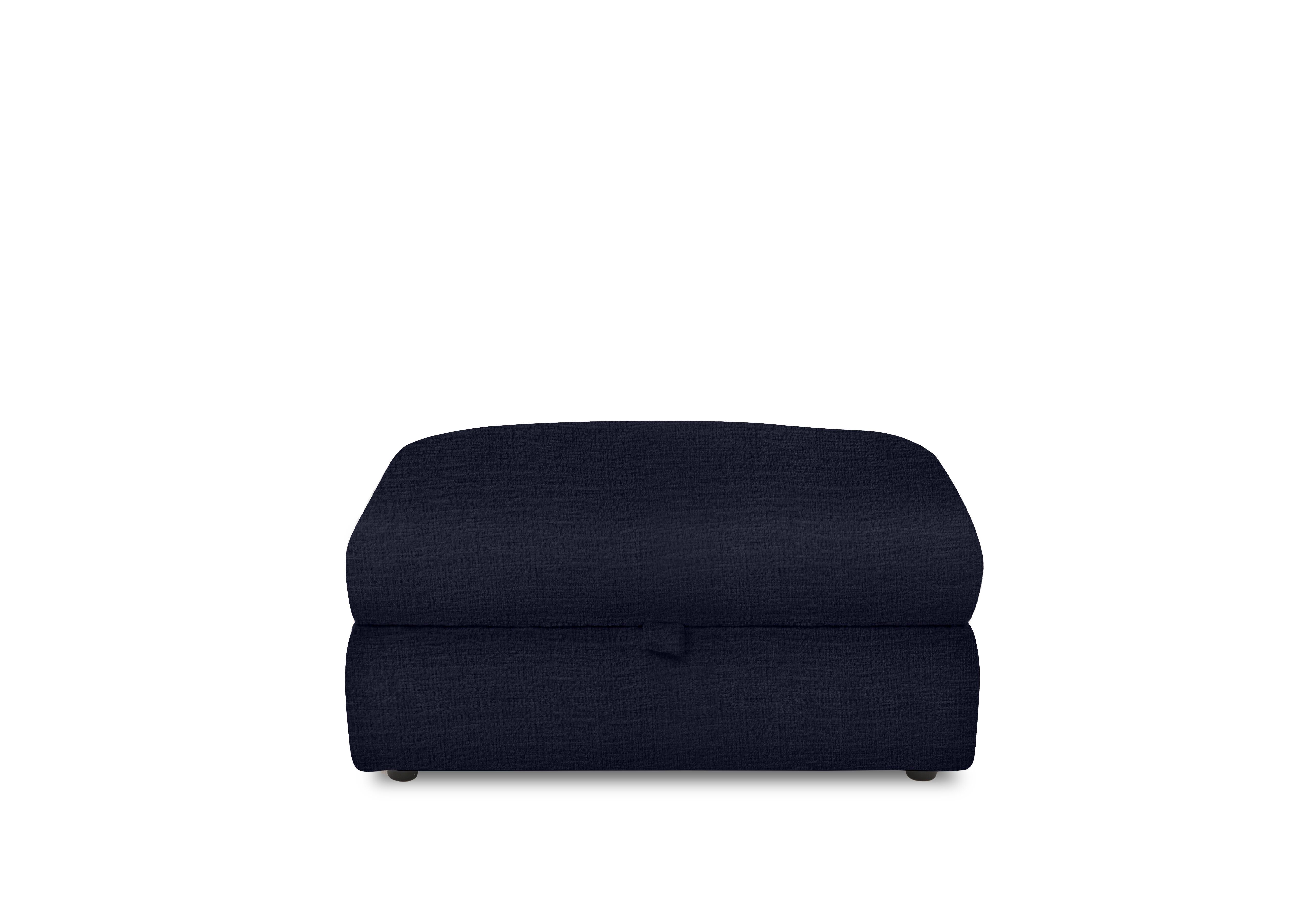 Boujee Storage Footstool in Lustro Indigo on Furniture Village