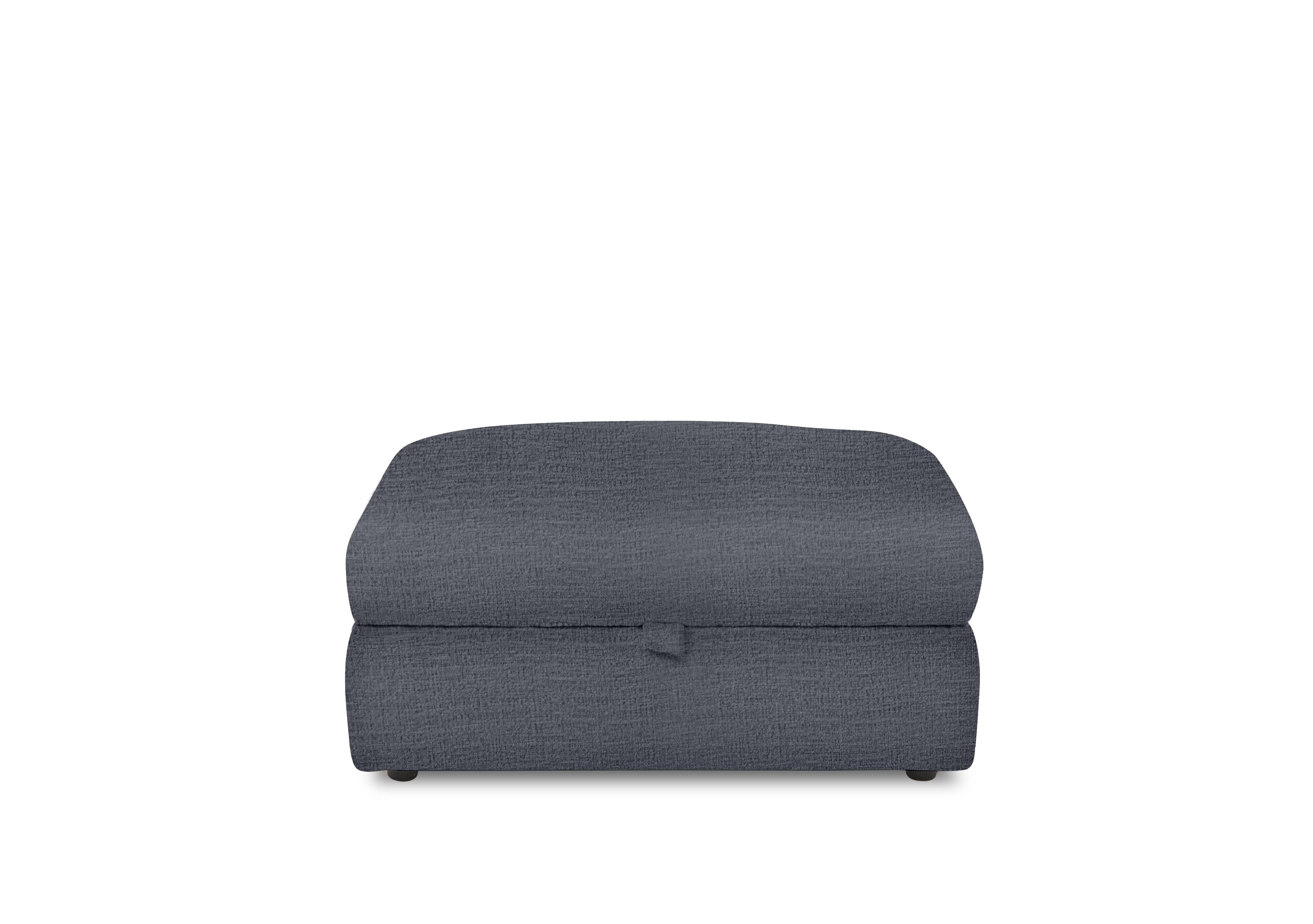 Boujee Storage Footstool in Lustro Steel on Furniture Village
