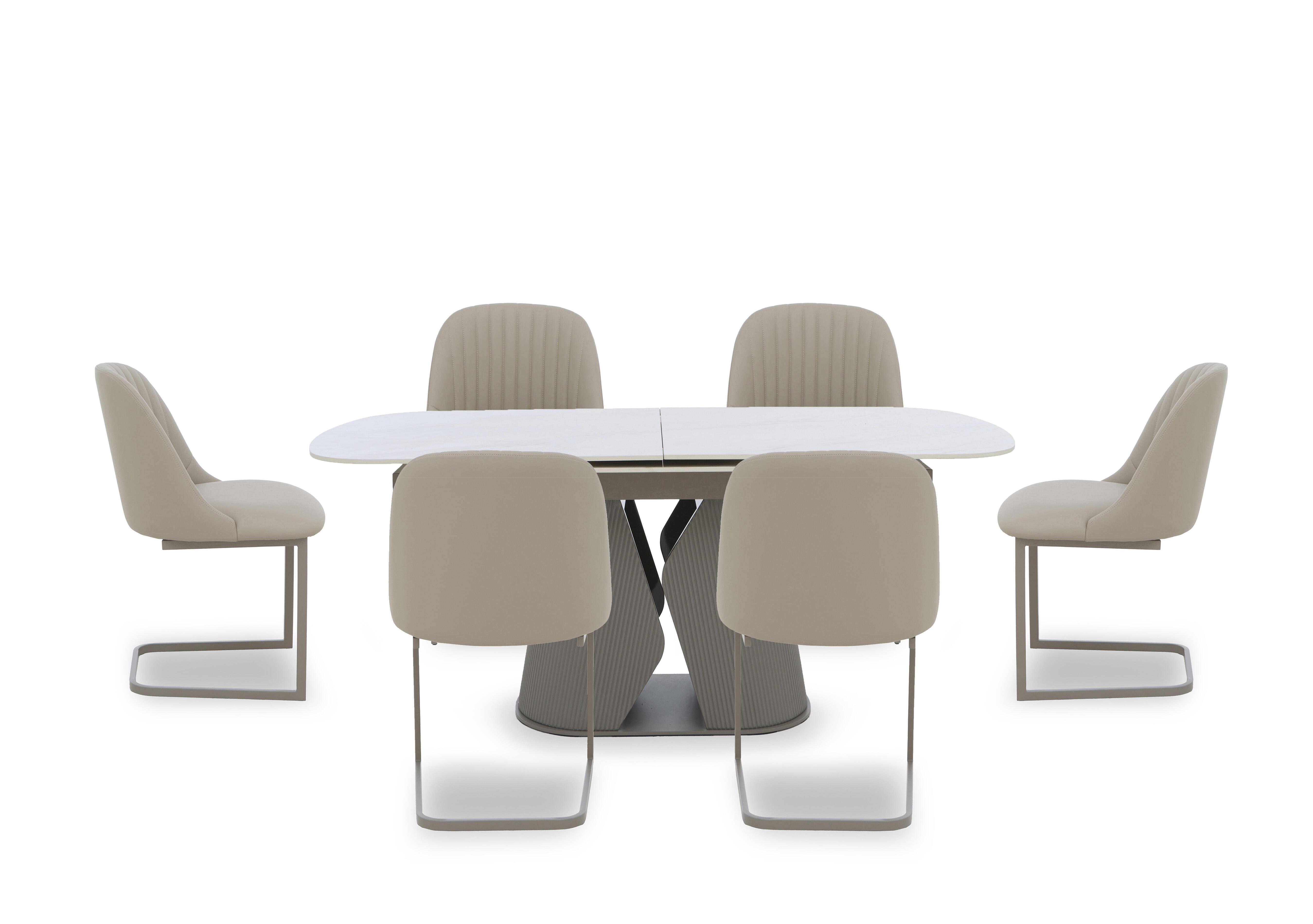 Ivy Extending Dining Table and 6 Cantilever Dining Chairs in  on Furniture Village