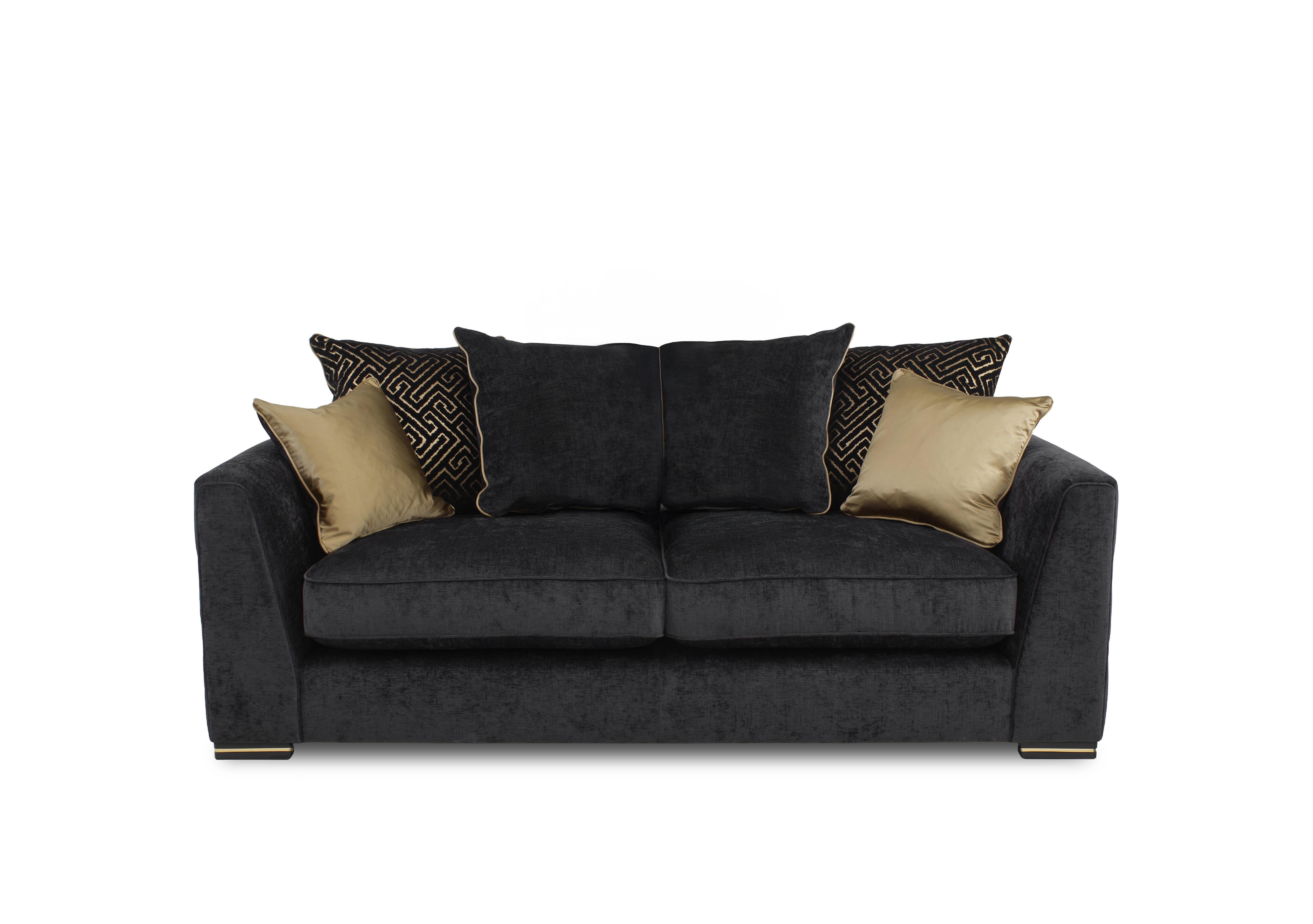 Bellissimo 2 Seater Scatter Back Sofa in Mirage Black - Gold Cp on Furniture Village