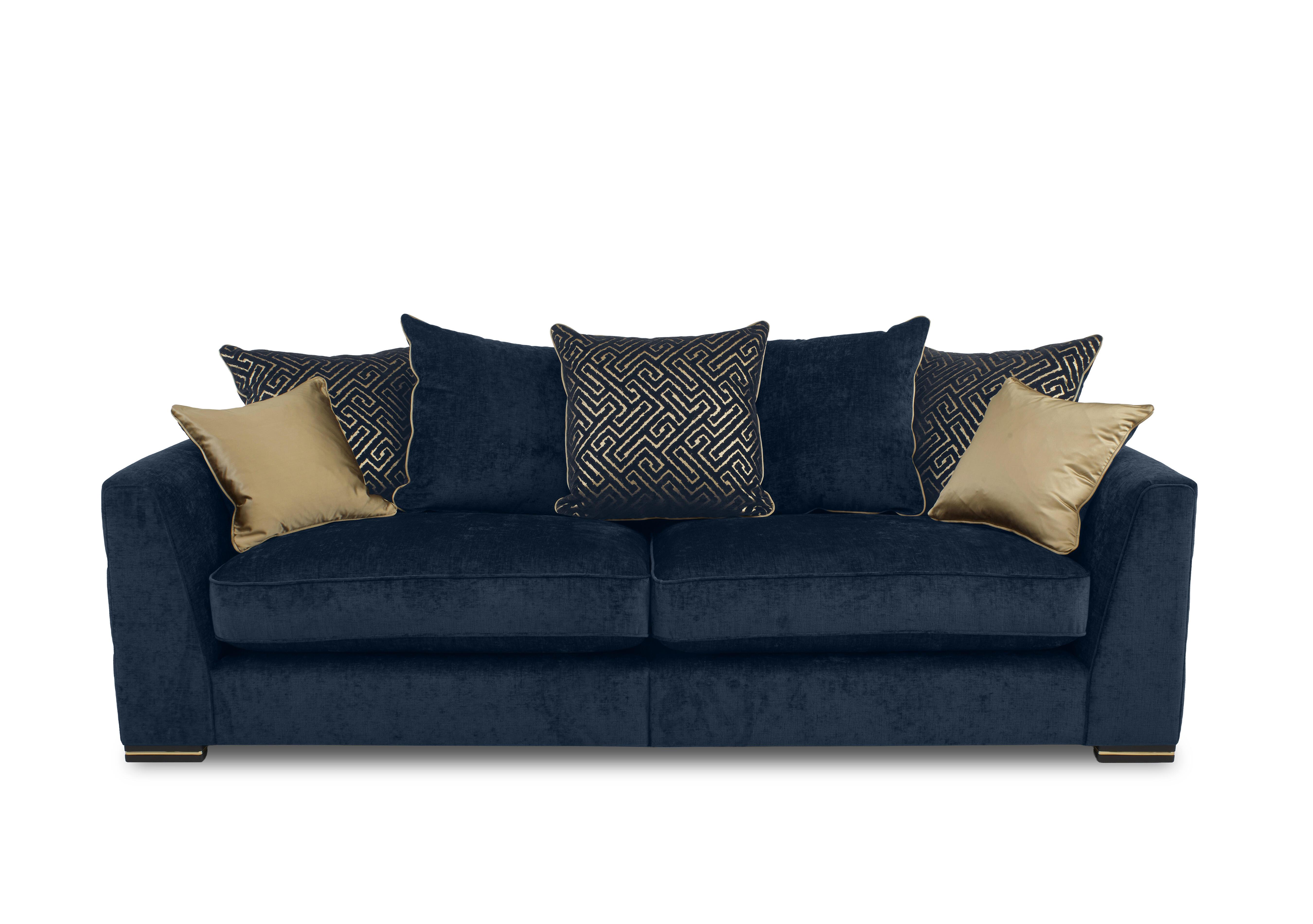 Bellissimo 4 Seater Split Frame Scatter Back Sofa in Mirage Navy Cp on Furniture Village