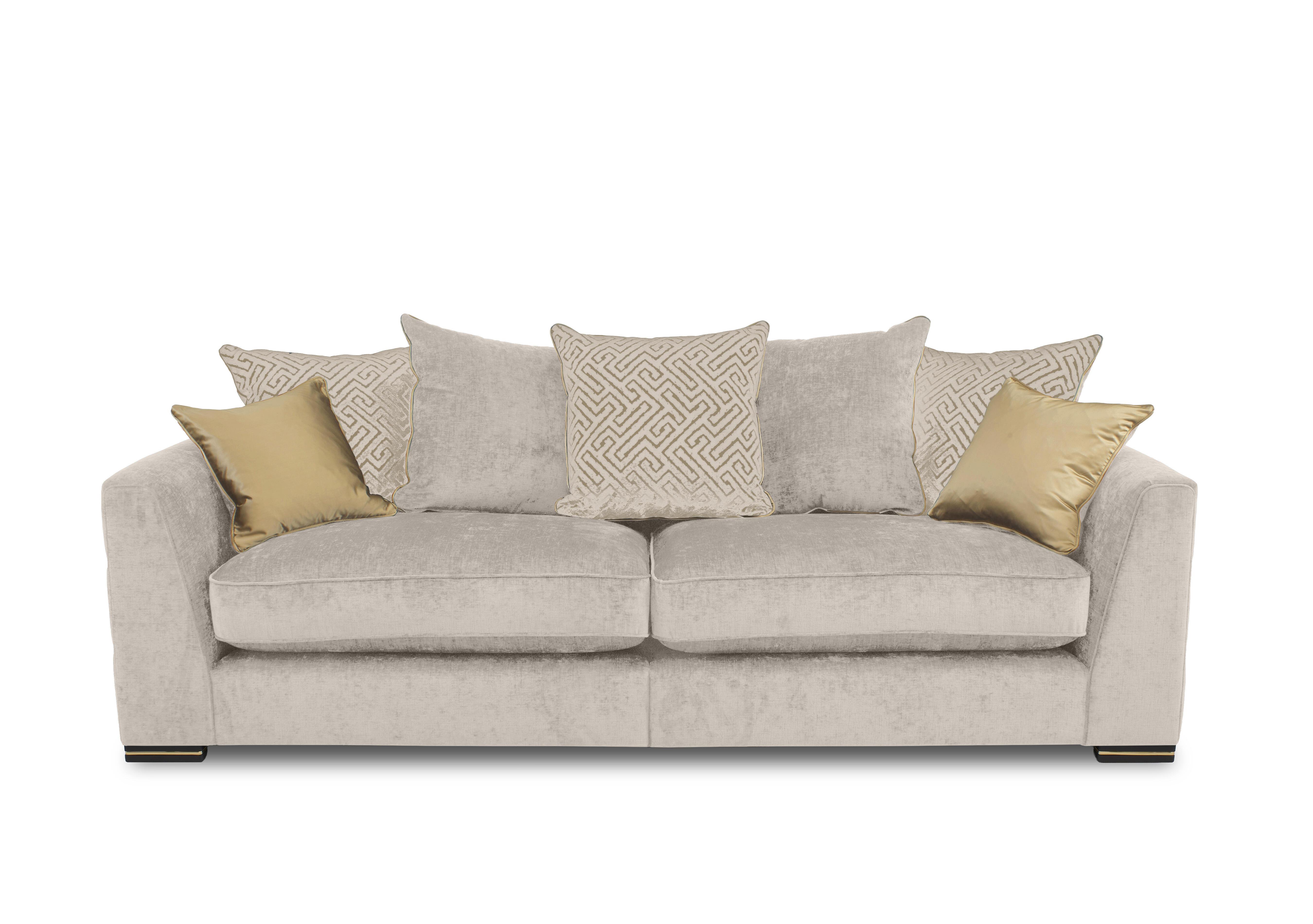 Bellissimo 4 Seater Split Frame Scatter Back Sofa in Mirage Pebble Cp on Furniture Village