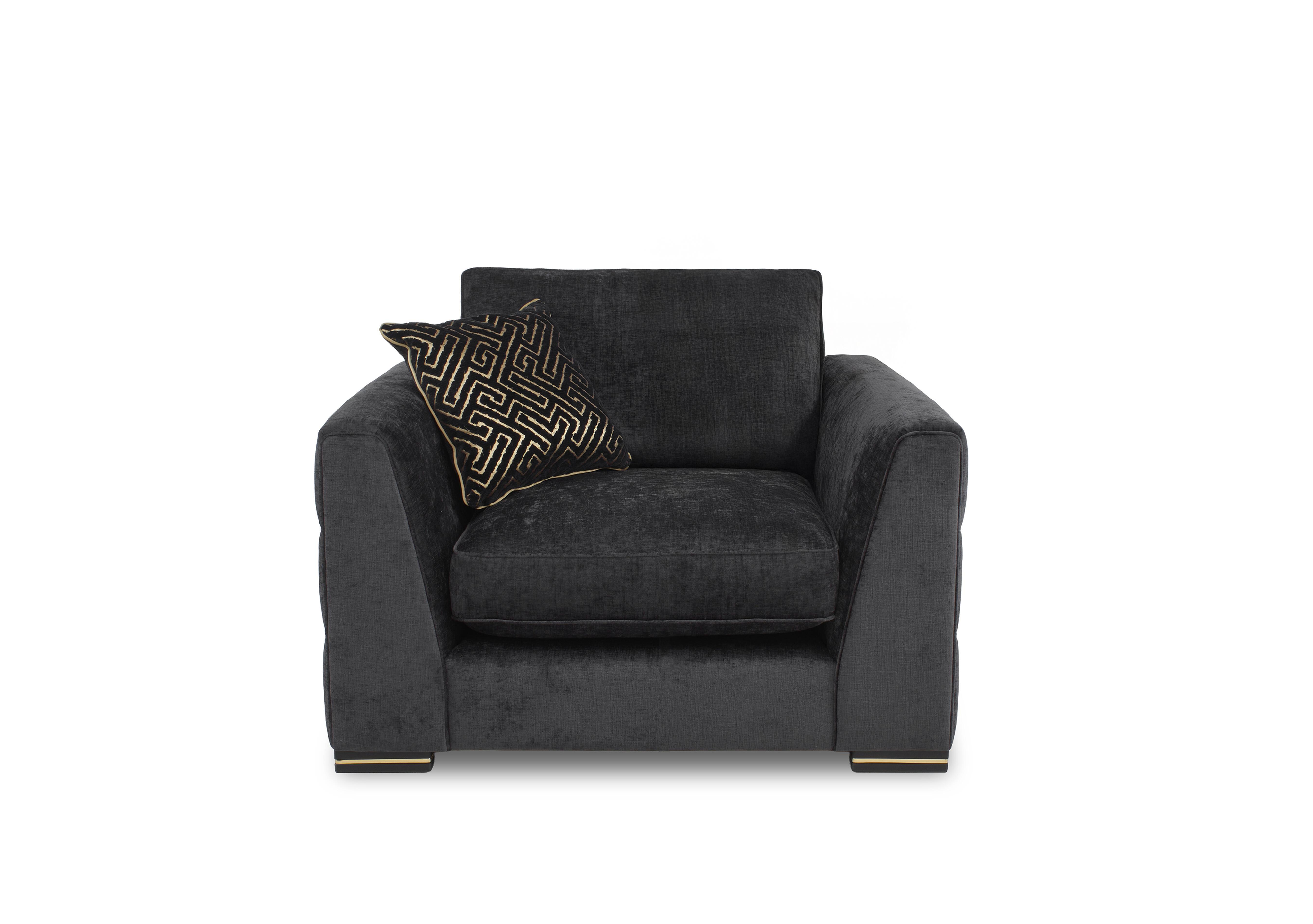 Bellissimo Chair in Mirage Black - Gold Cp on Furniture Village