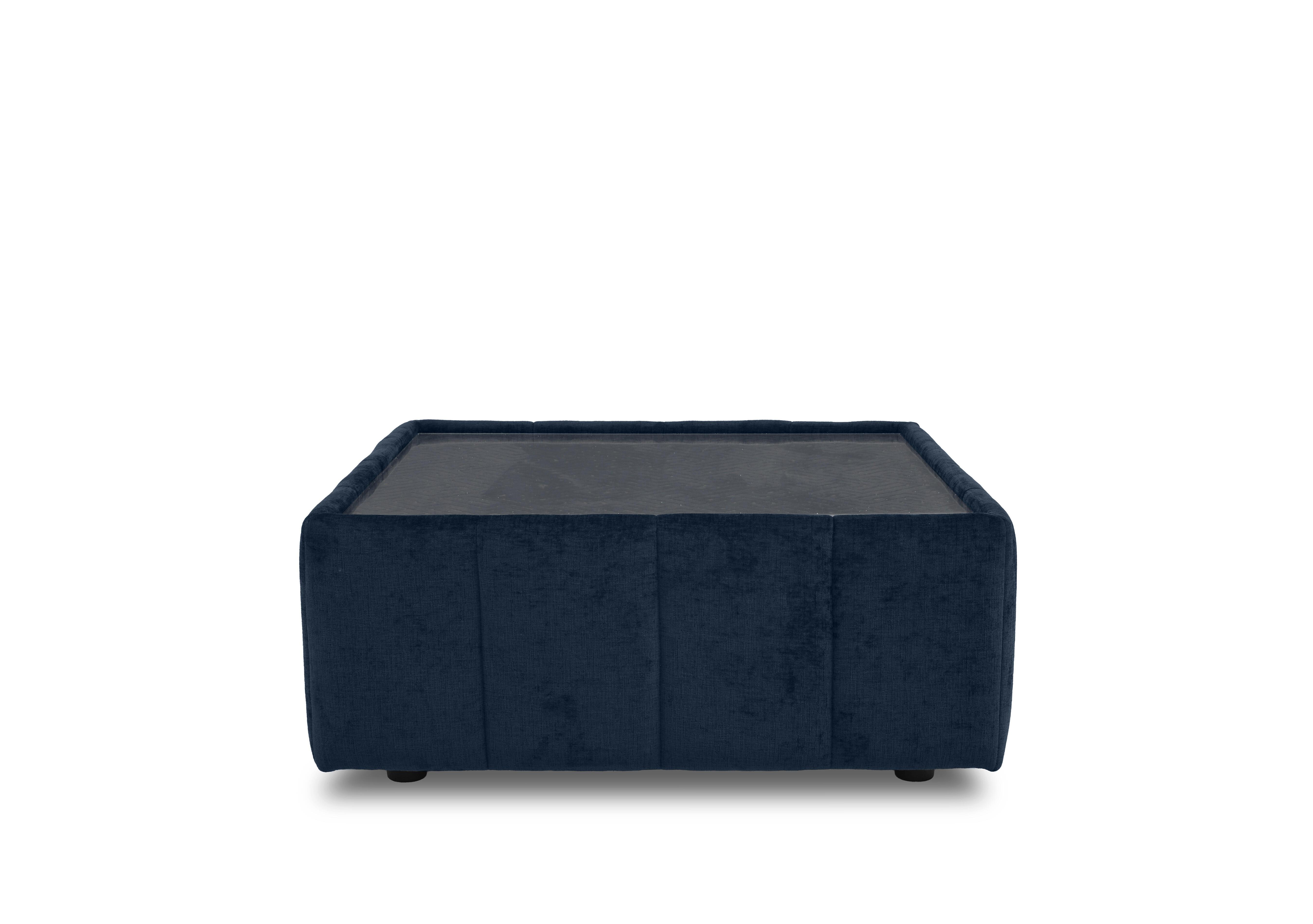 Bellissimo Square Glass Top Table in Mirage Navy - Bell Navy/Gold on Furniture Village