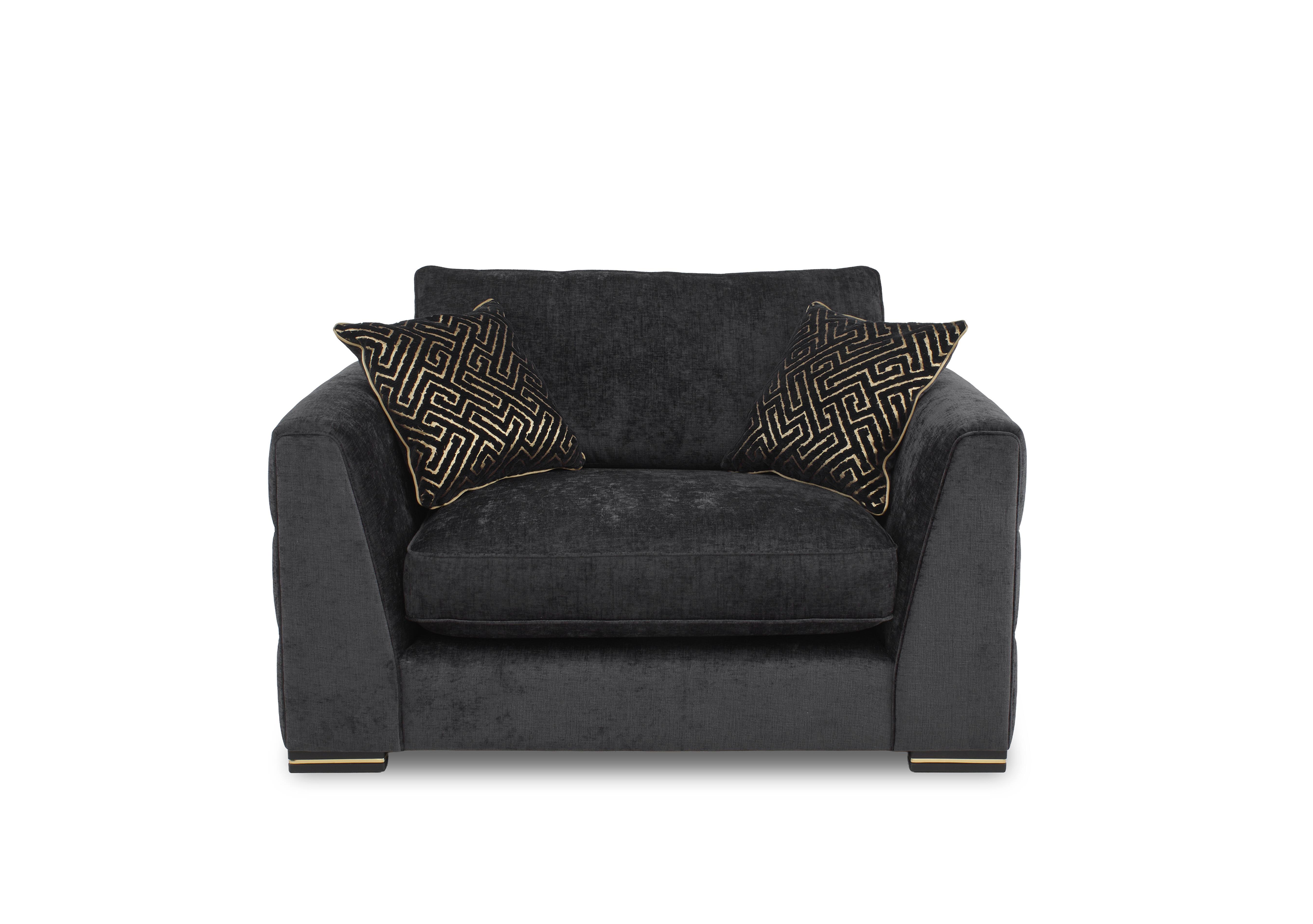 Bellissimo Snuggler in Mirage Black - Gold Cp on Furniture Village