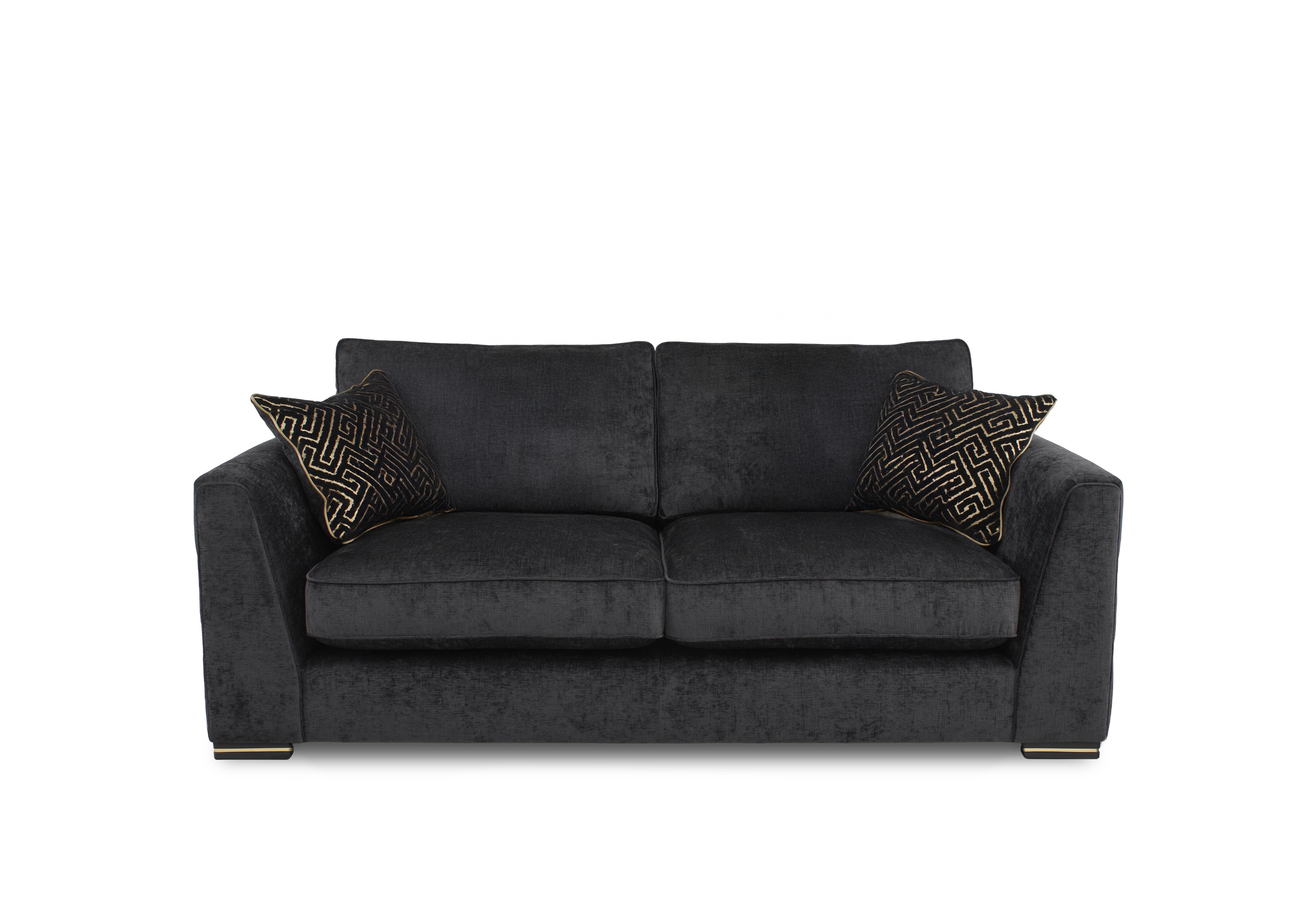 Bellissimo 2 Seater Classic Back Sofa in Mirage Black - Gold Cp on Furniture Village