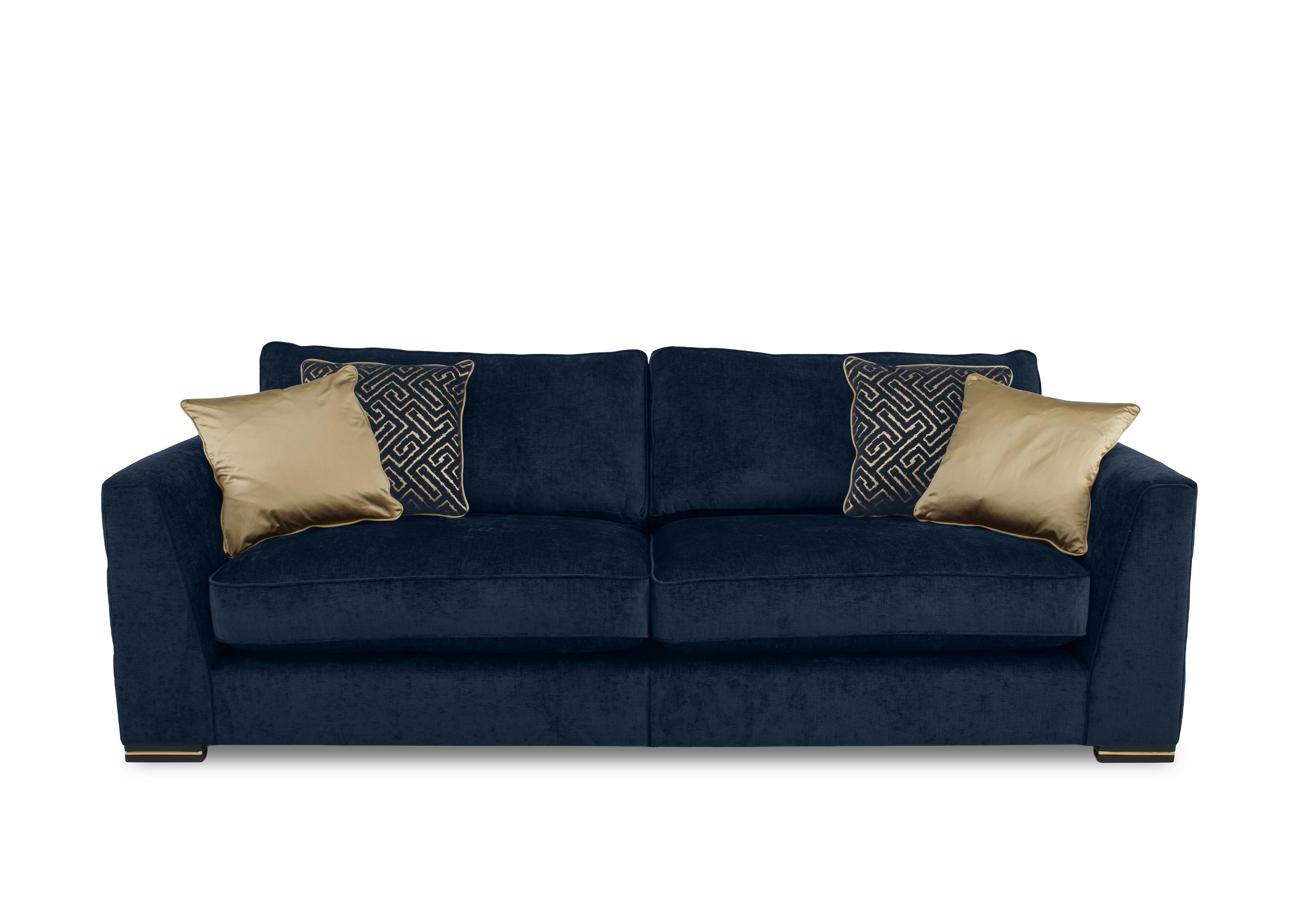 Bellissimo 4 Seater Split Frame Classic Back Sofa in Mirage Navy Cp on Furniture Village