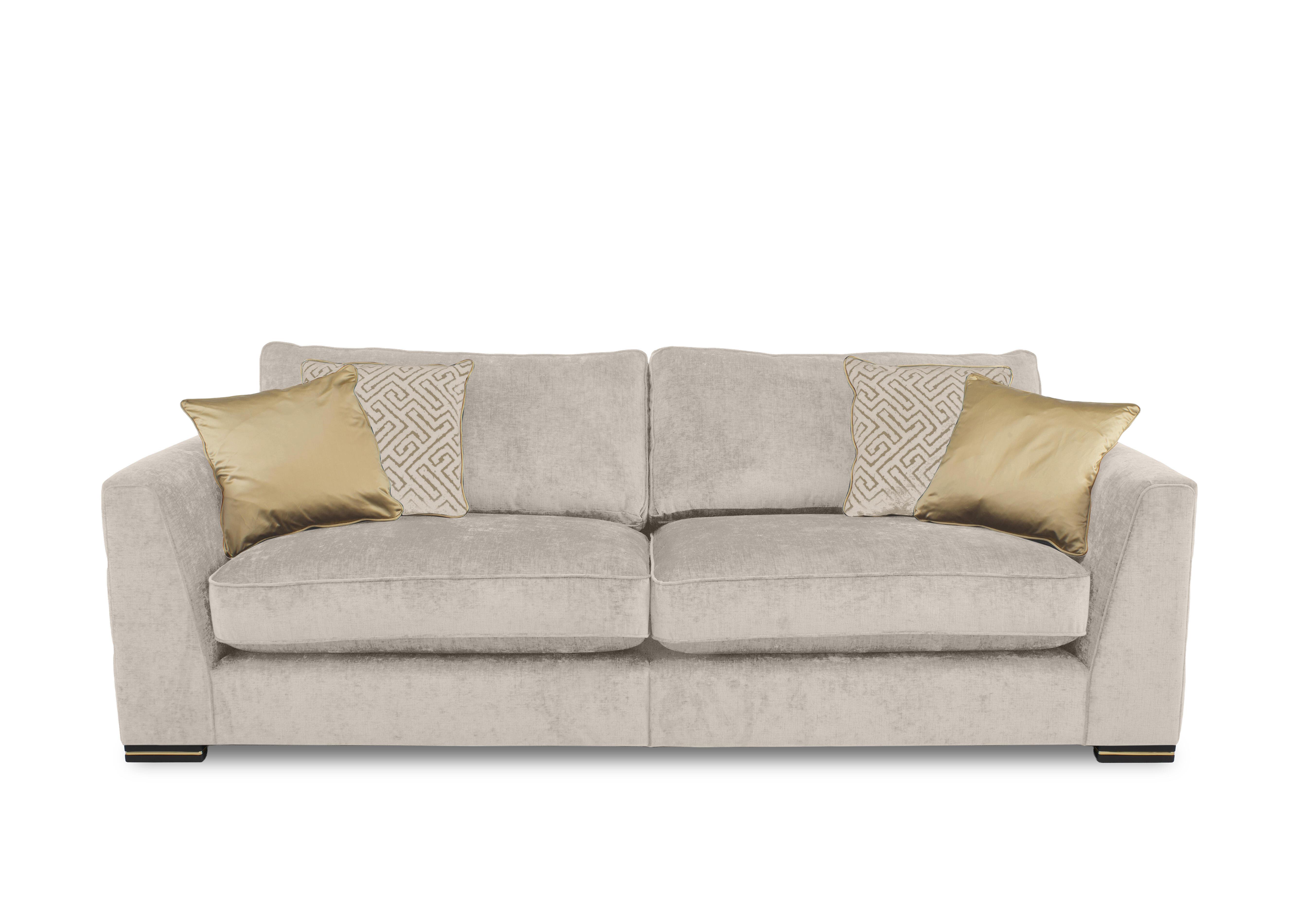 Bellissimo 4 Seater Split Frame Classic Back Sofa in Mirage Pebble Cp on Furniture Village
