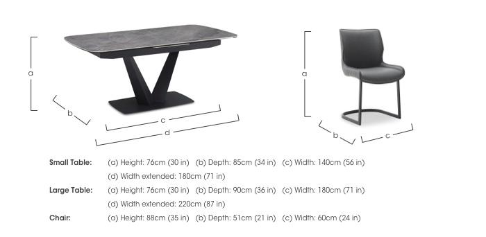 Cupra Pop Up Extending Dining Table and 4 Dining Chairs in  on Furniture Village